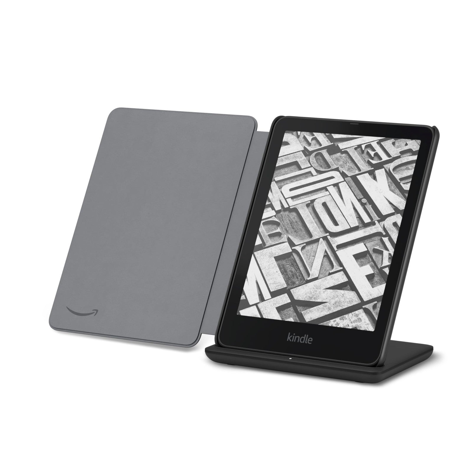 Anker wireless charging dock for Kindle Paperwhite and Colorsoft Signature Edition with sleek design and charging indicator light.