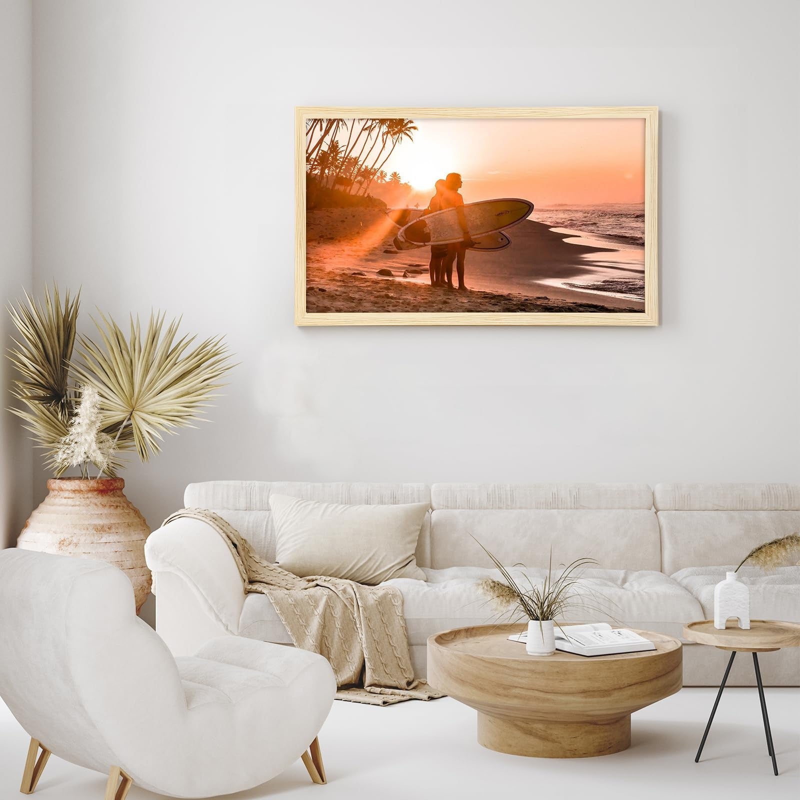 Light Walnut 20x30 single rustic woodgrain poster frame by HLiWEGNS, showcasing natural wood texture and smooth finish.