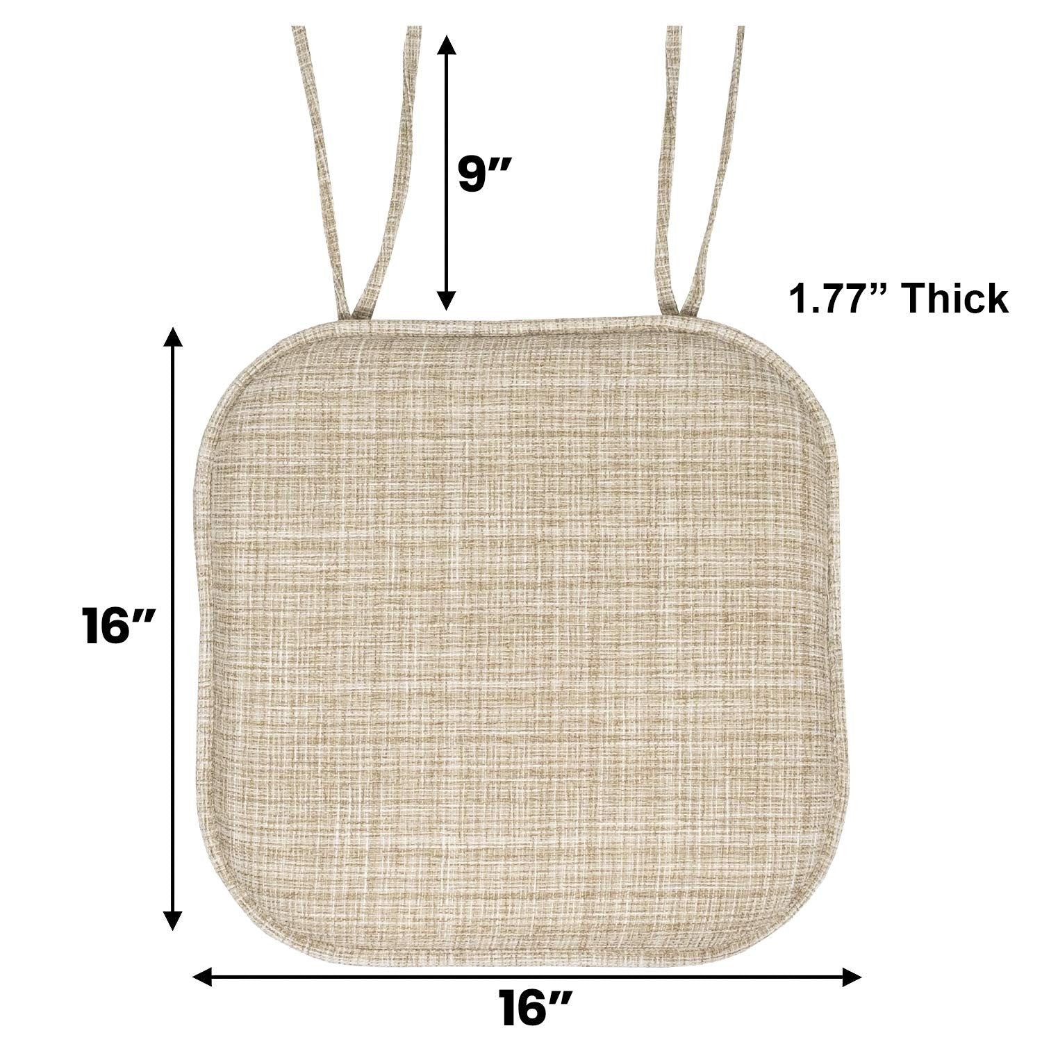 Sweet Home Collection honeycomb pattern chair cushion with memory foam pads and tied straps for added comfort.