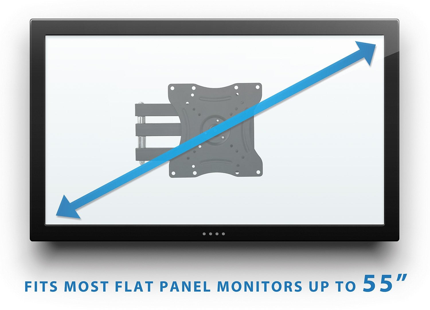 Mount-It! full motion TV wall mount bracket for 23-55 inch LCD and LED 4K TVs showing swivel arms and mounting hardware