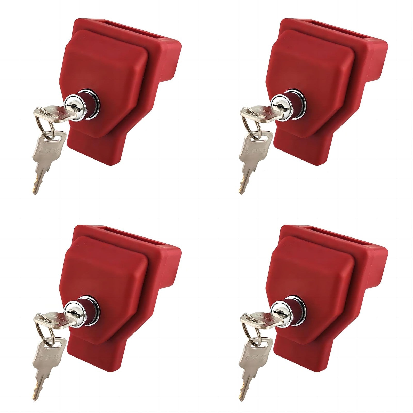 NAKAKEKO plastic glad hand lock pair with keys for tractor trailer, keyed alike, shown in black with locking mechanisms.