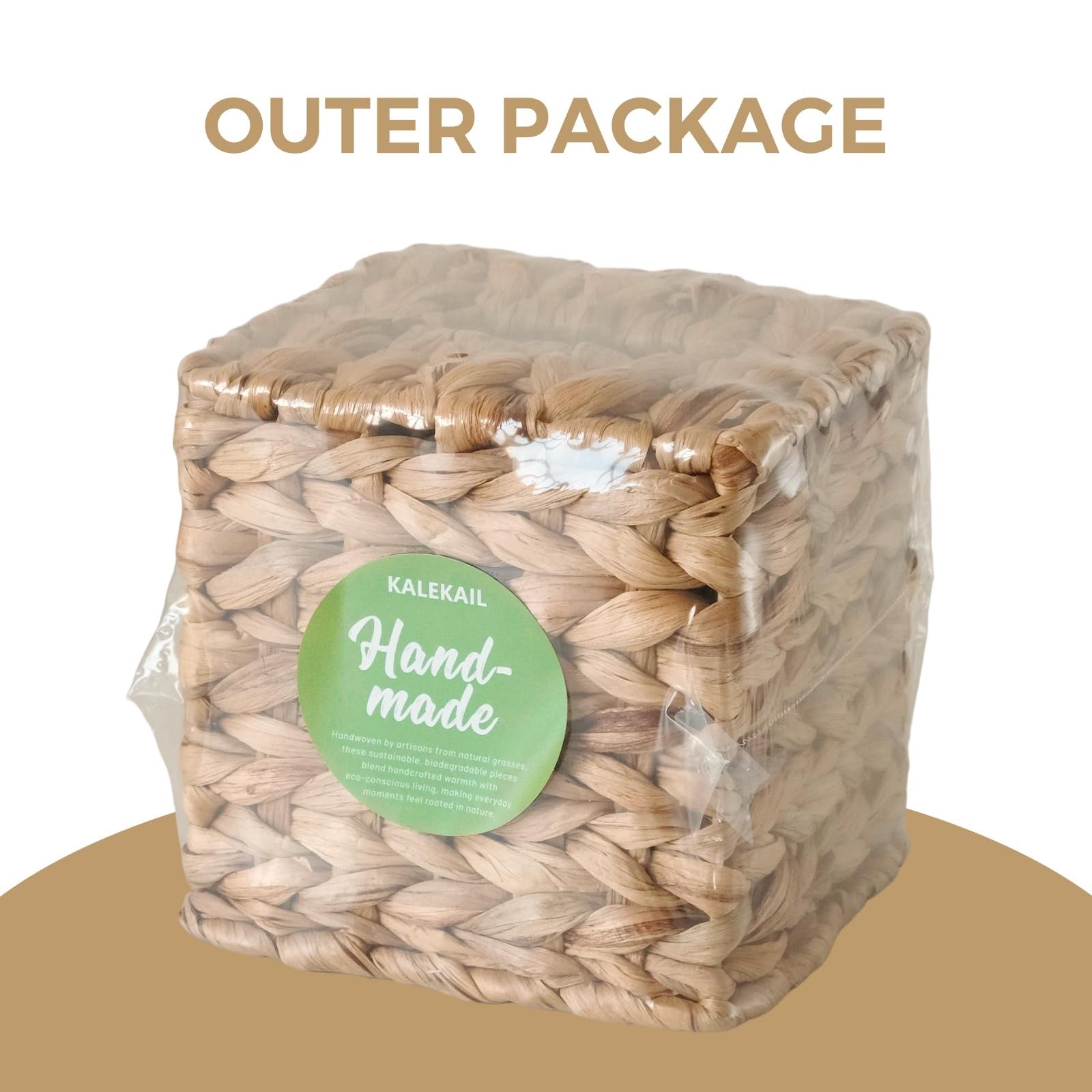 KALEKAIL 4-pack wicker tissue box cover set with square rattan design, boho style, suitable for tissue boxes in home decor.