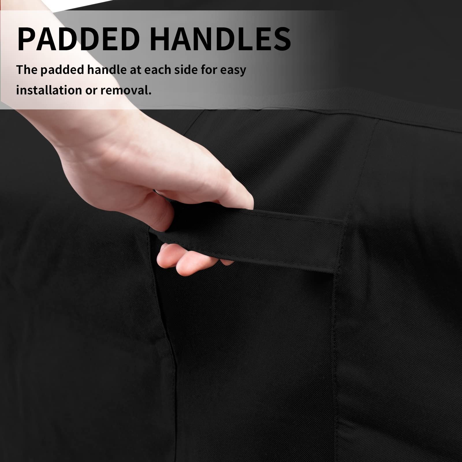 Easy-Going 600D heavy-duty round patio furniture cover for outdoor table and chairs, weather-resistant and durable.