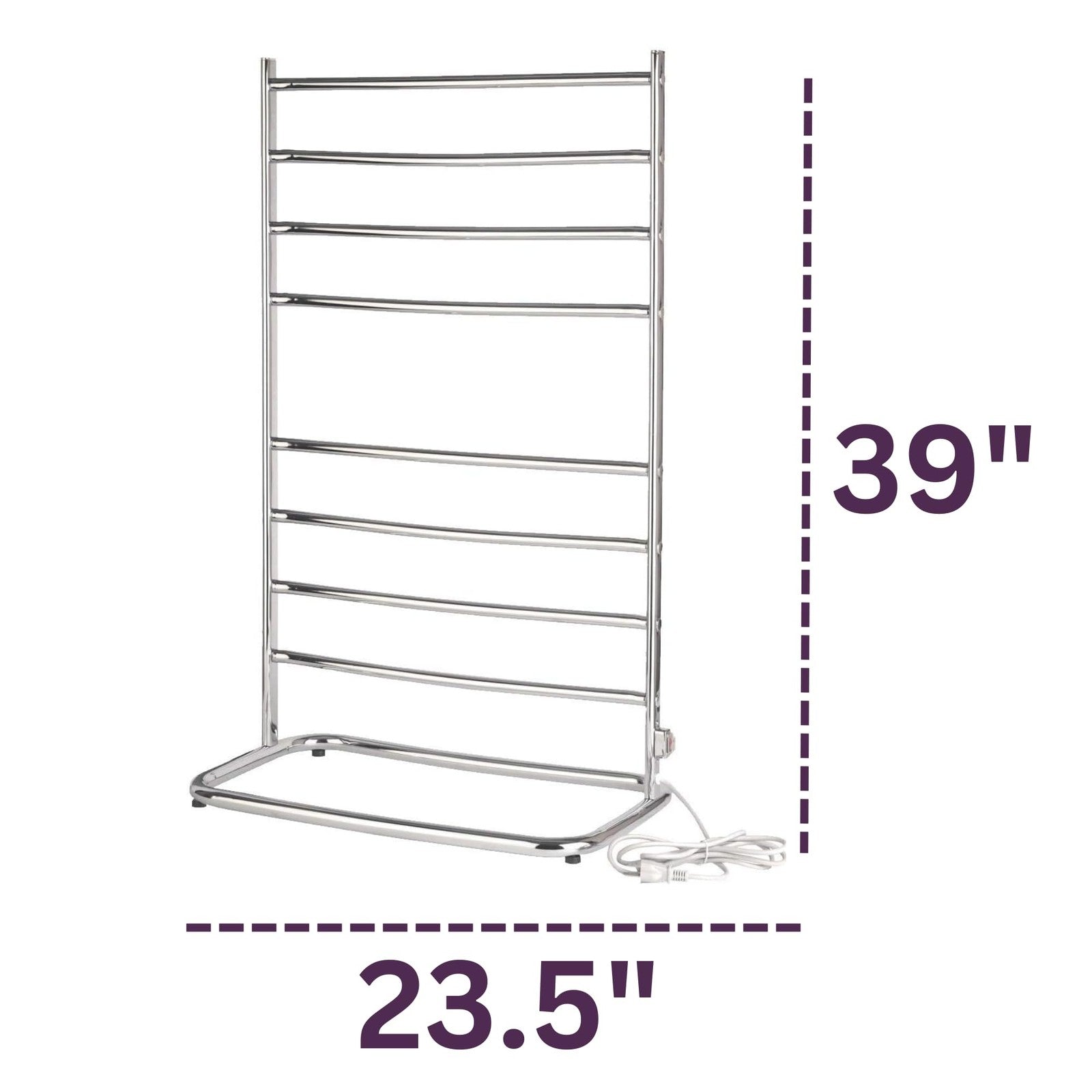Warmrails Hyde Park towel warmer rack, free-standing towel dry rack with multiple bars for drying and warming towels.