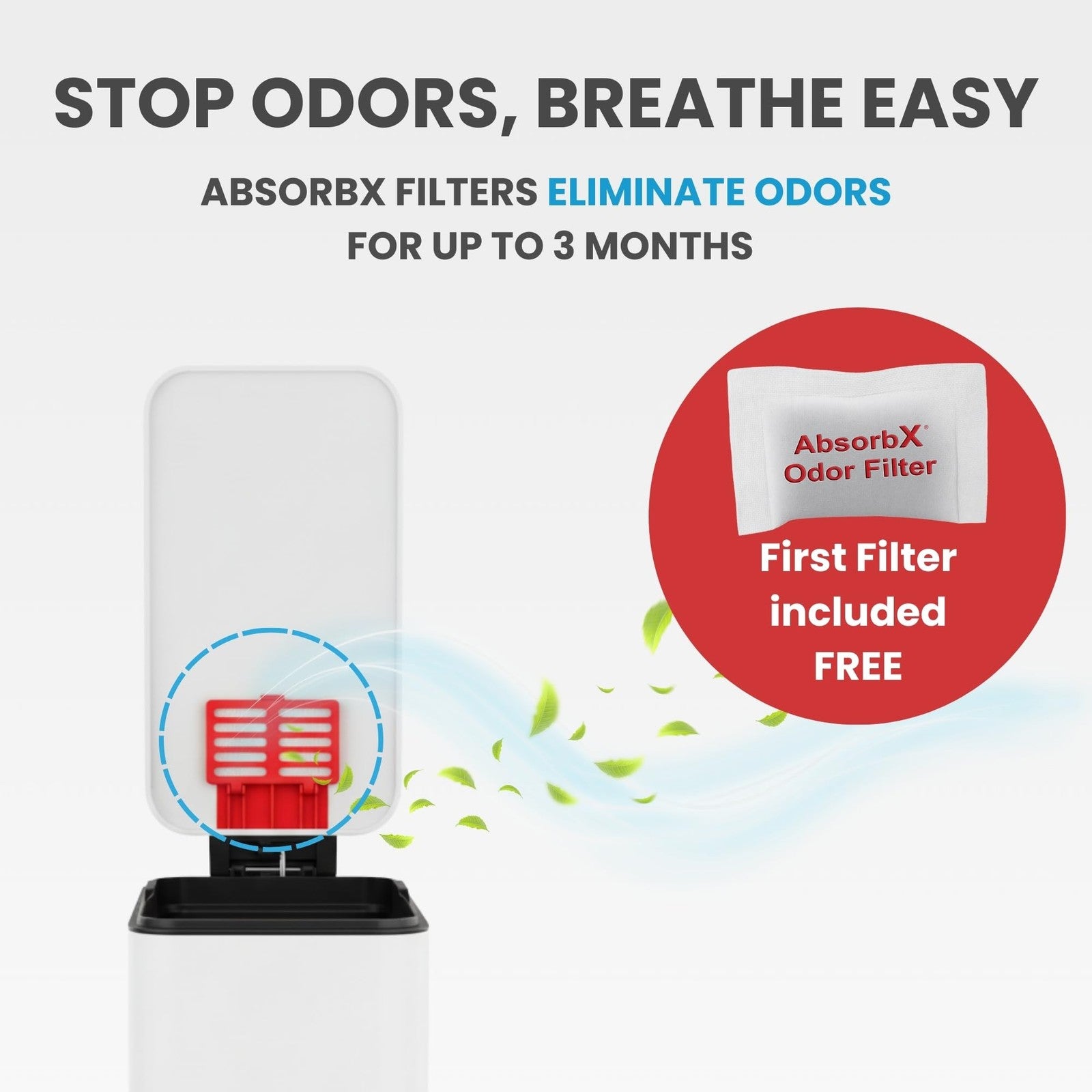 iTouchless 3-gallon slim bathroom trash can with lid and odor filter, soft-step sensor for hands-free opening