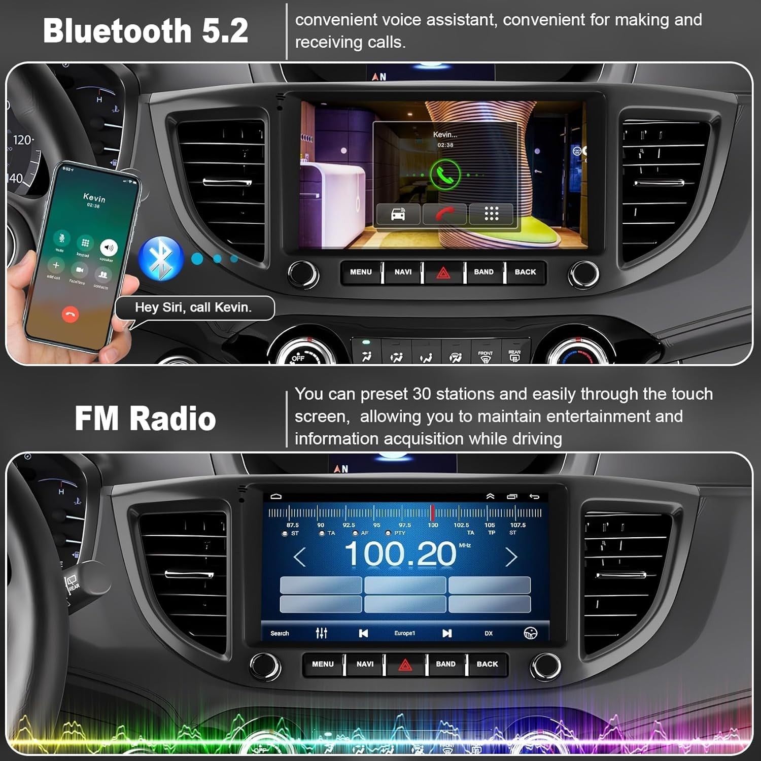 Adapter-Universe 4G64G car radio adapter for Honda CR-V 2012-2016 with 9-inch display, compatible with 2012-2016 Honda CR-V models.