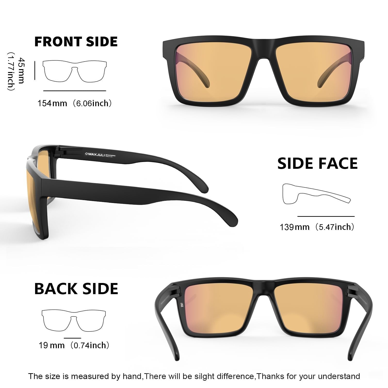 MAXJULI XXL blue light glasses with Z87 safety certification, designed for big wide heads, featuring clear lenses and durable frames.