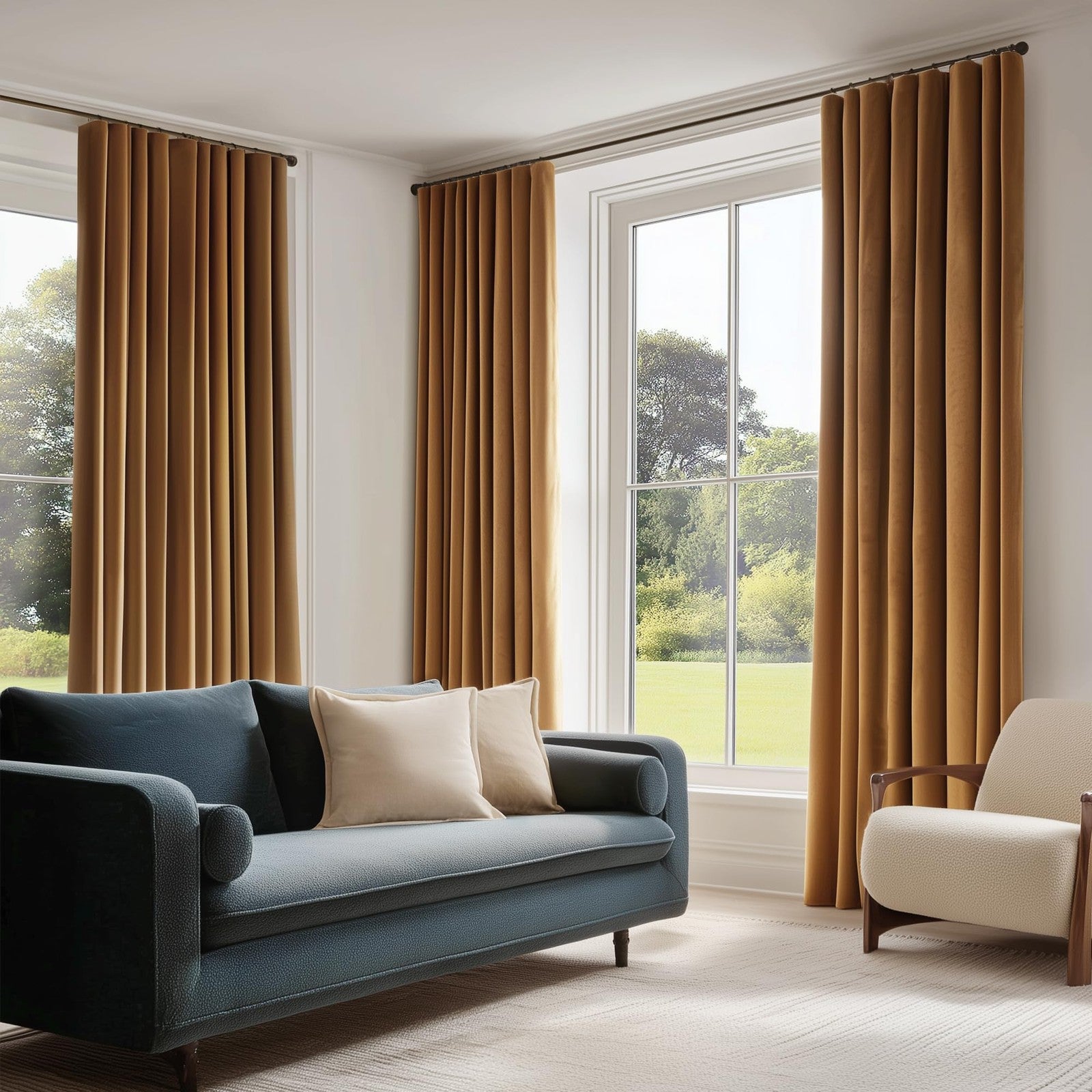 FMFUNCTEX velvet blackout curtains in black and gold brown, thermal insulated for bedroom privacy and light control.