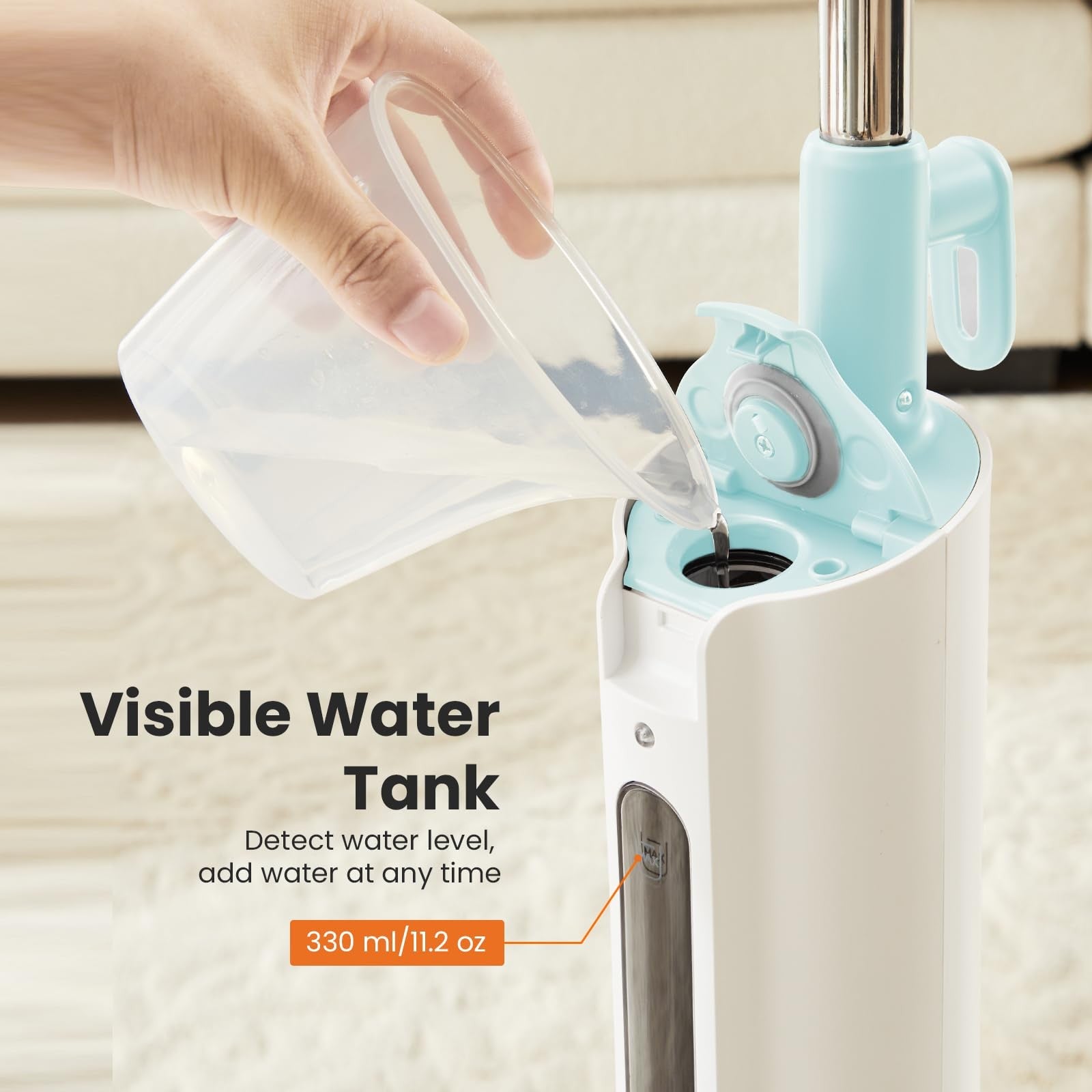 Sweetcrispy steam mop for floor cleaning, lightweight steamer cleaner with a sleek design, ideal for hygienic home floor maintenance.