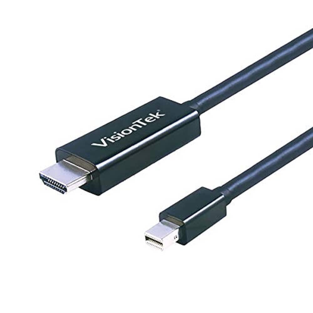 VisionTek Mini DisplayPort to HDMI 2.0 active cable, 6ft, showing connectors and cable for 4K 60Hz video transmission.