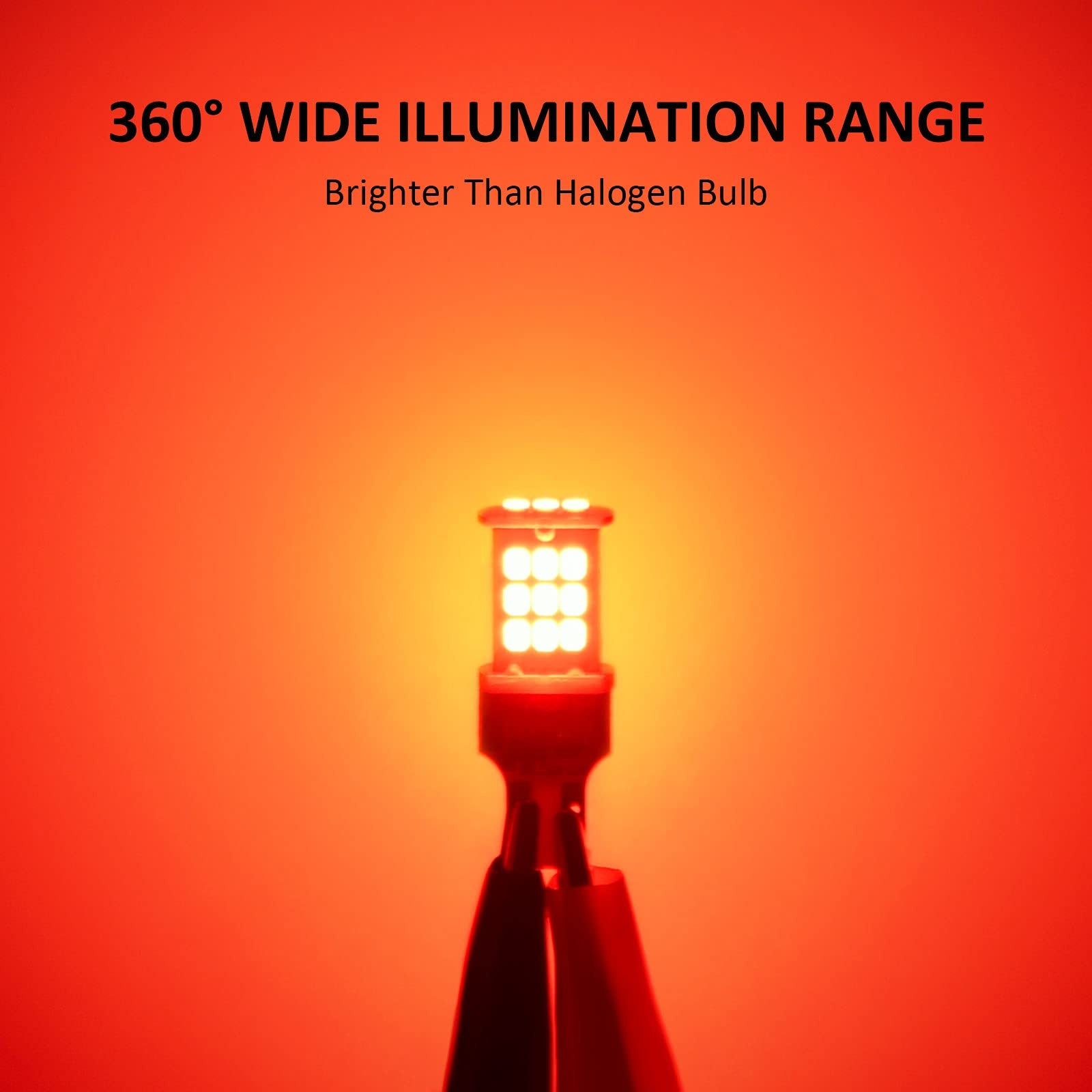 FANTELI 912 921 LED Strobe Flashing 3rd Brake Light installed in vehicle rear, showing bright, non-polar design and flashing LED lights.