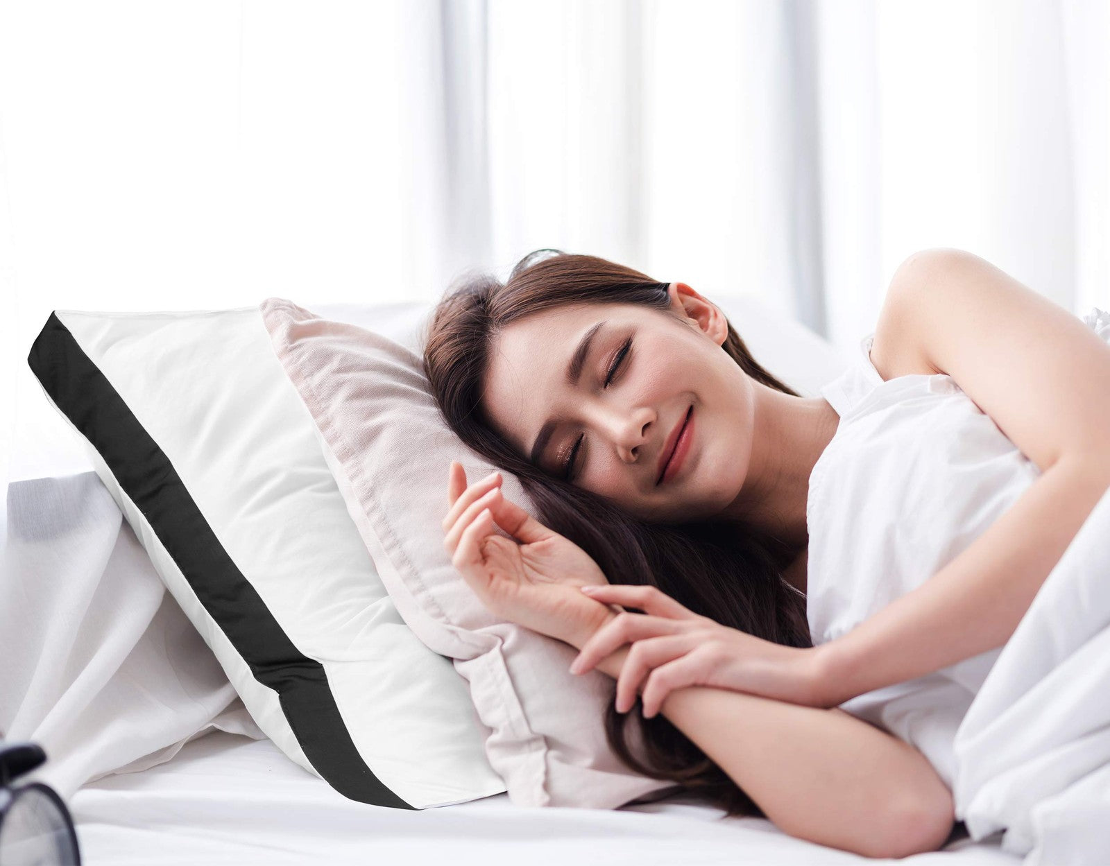 Set of two Utopia Bedding queen size black bed pillows, soft, fluffy, and comfortable for sleeping.