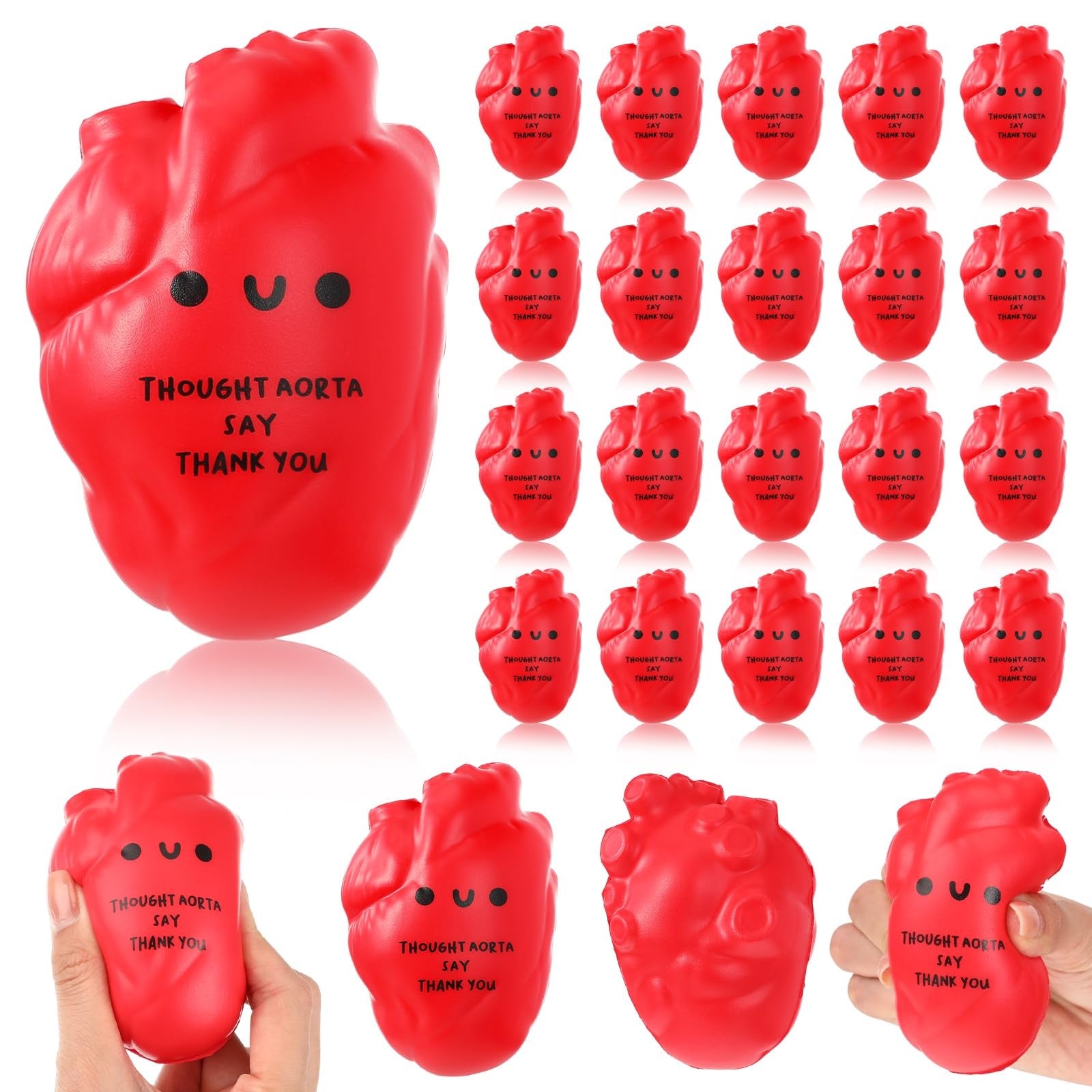 Gemscream Funny Cardiac Stress Balls for adults, colorful soft squeeze balls designed as humorous stress relievers and motivational toys.