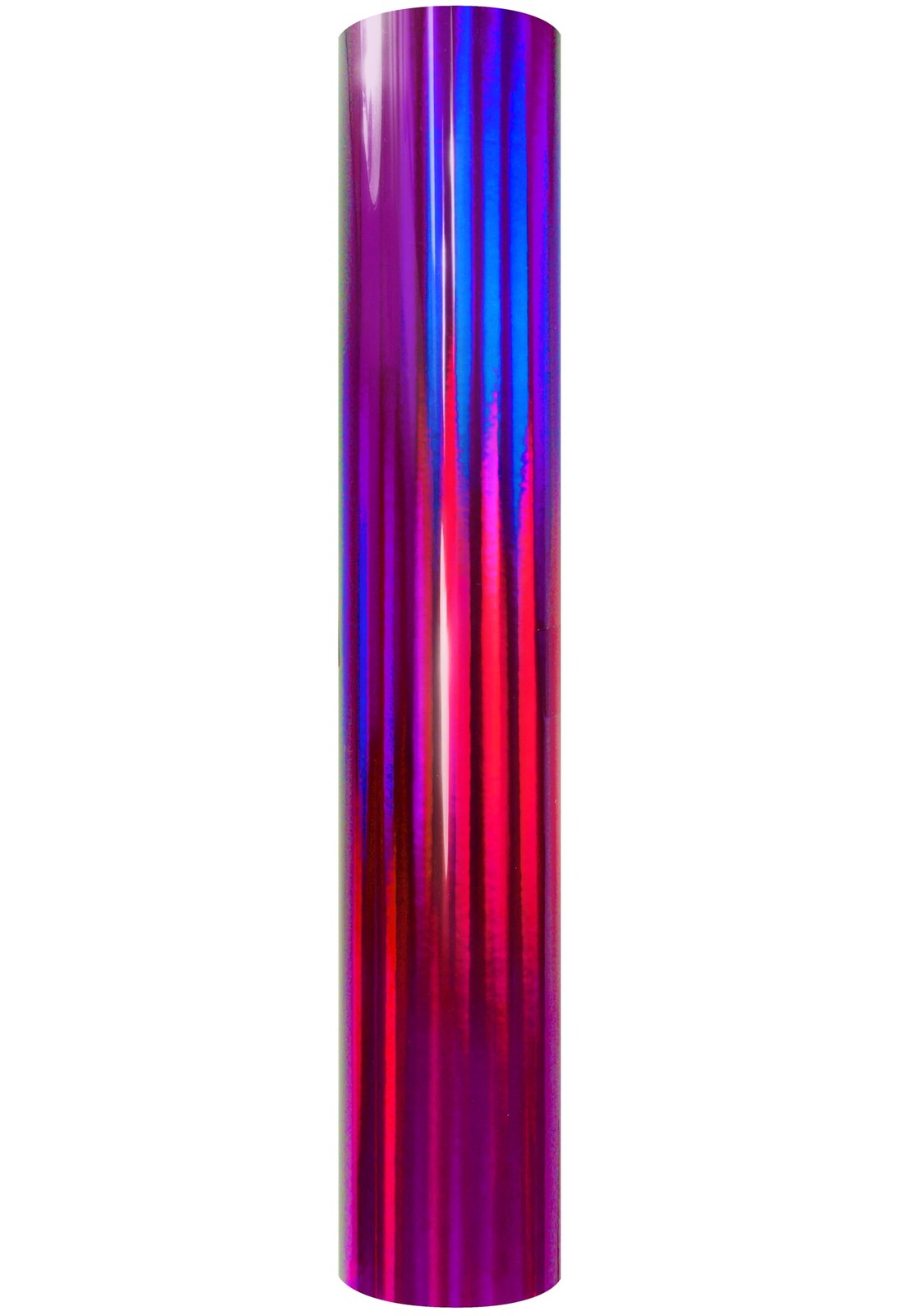 VViViD DECO65 Gloss Holographic Chrome Purple craft vinyl sheet with a shiny, holographic purple finish and permanent adhesive backing.