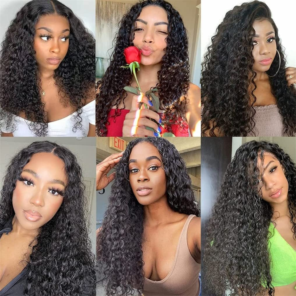 Menalue water wave bundles, 24, 26, 28, 30 inch Brazilian human hair, displayed in natural water wave texture.