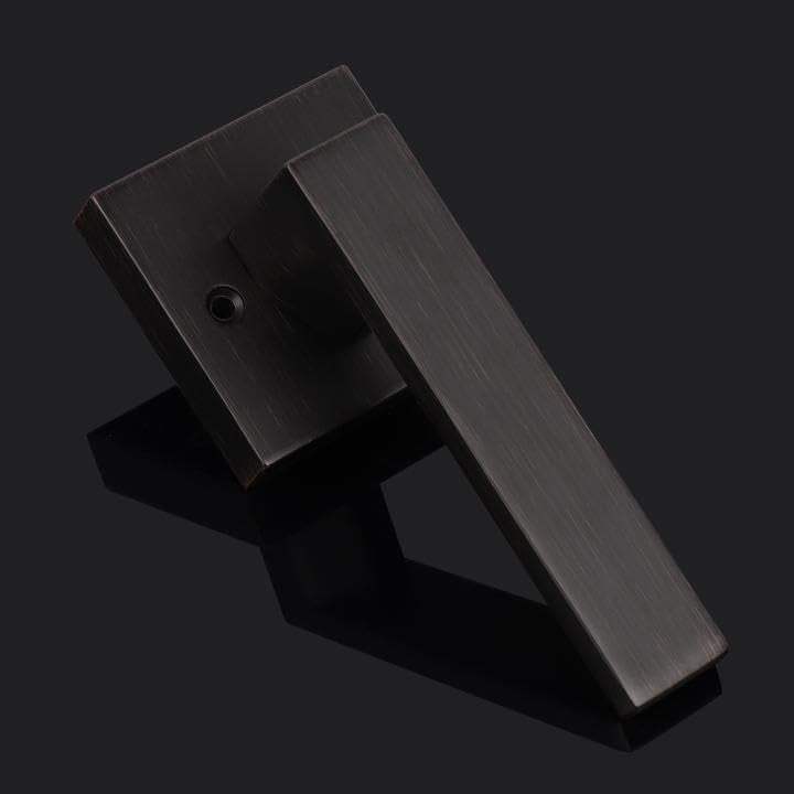 Probrico oil rubbed bronze single side dummy lever handle with exposed screws, decorative door hardware, 2-pack for interior doors