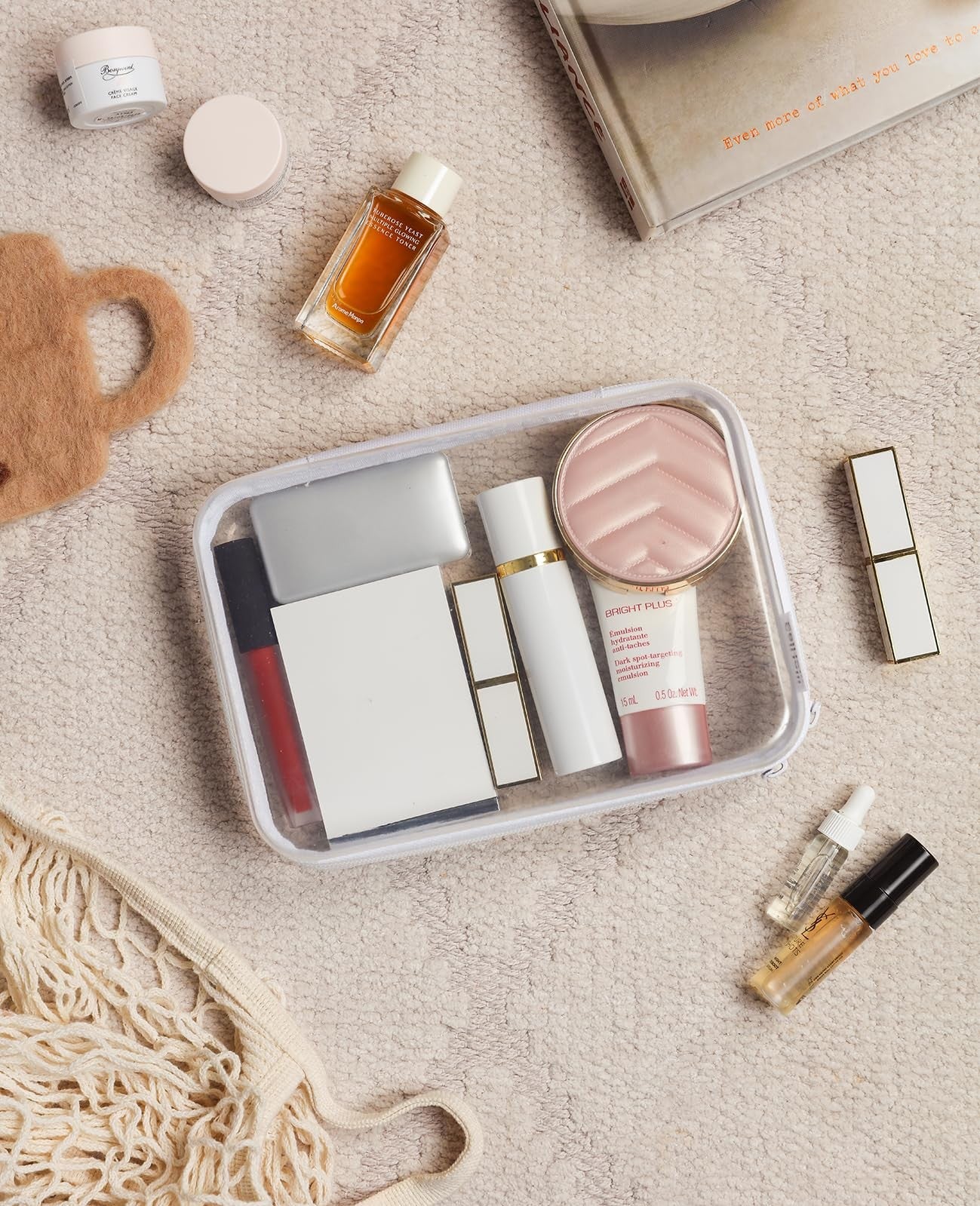 CoiiJoii 3-piece clear hard shell zipper cosmetic cases with portable design and organized compartments for makeup and toiletries.