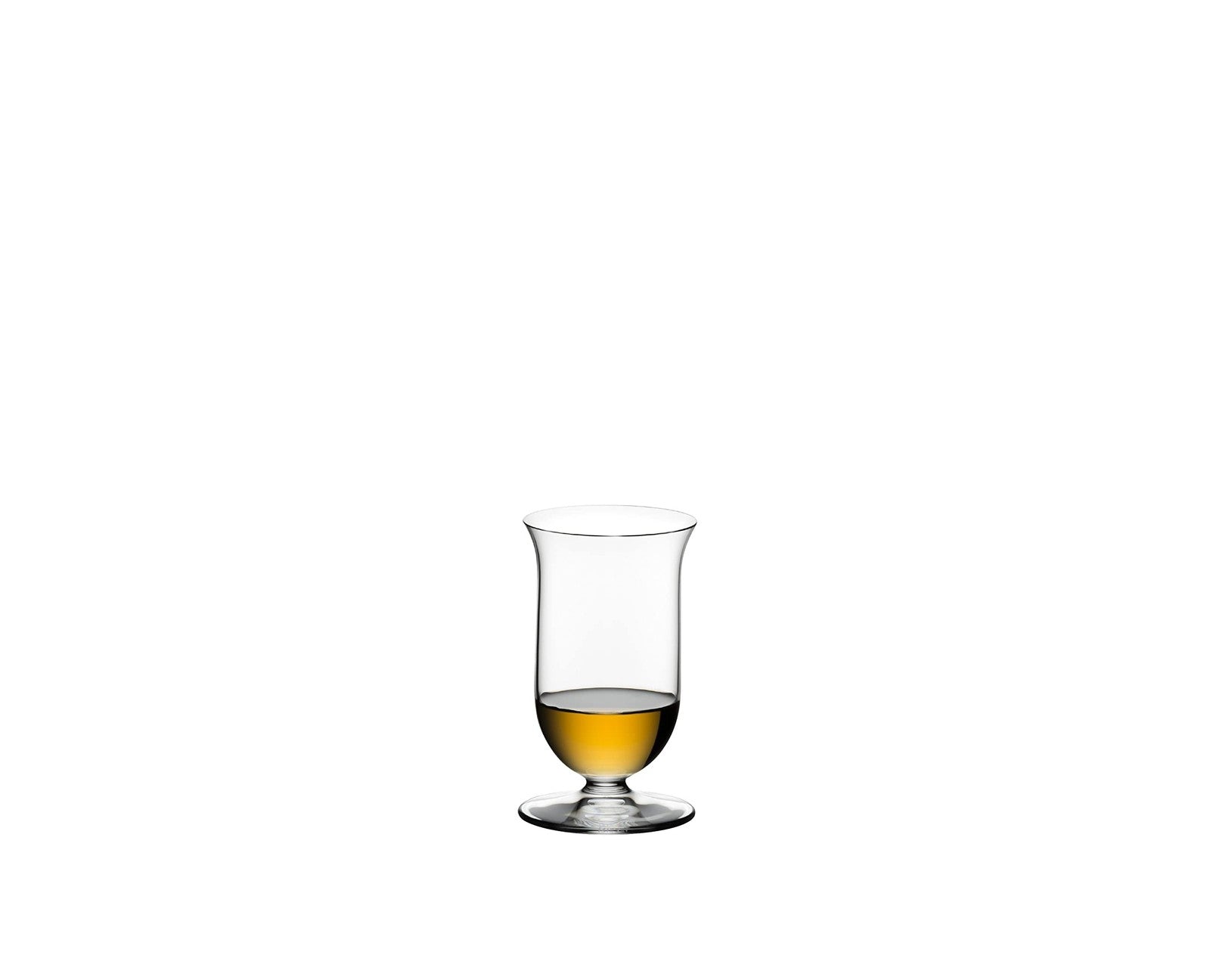 Set of two Riedel Vinum whisky glasses, dishwasher safe, designed for single malt whiskey, with elegant curved bowls and stems.