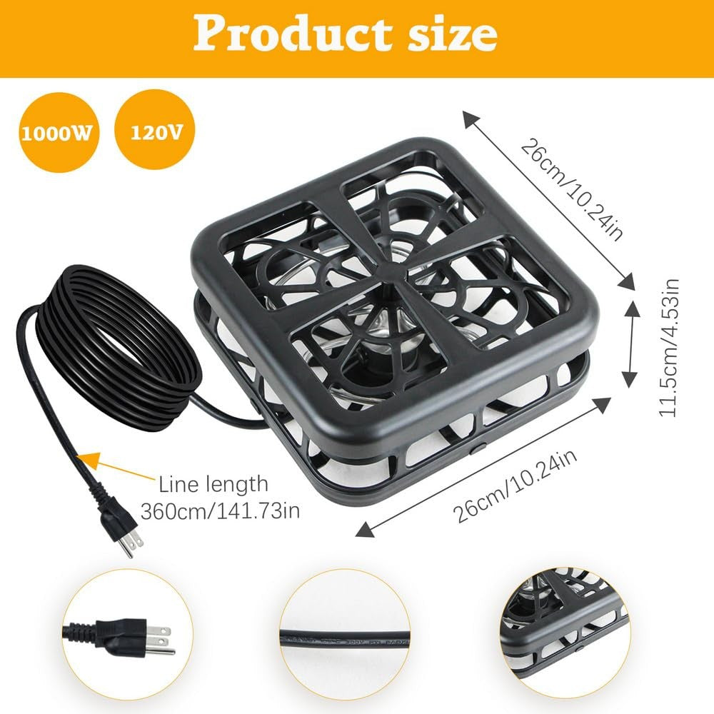 MAPOTAD 500W pond de-icer for outdoor ponds, winter survival solution for pond fish, with control feature