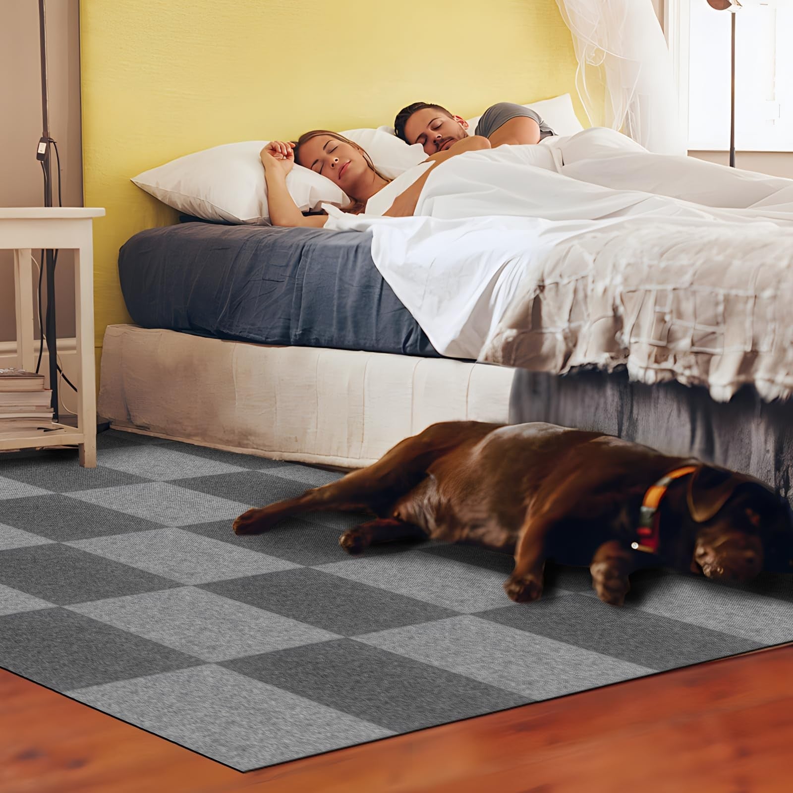 Set of 30 CvoMep peel and stick carpet tiles, 12x12-inch non-slip self-adhesive squares for easy flooring installation.
