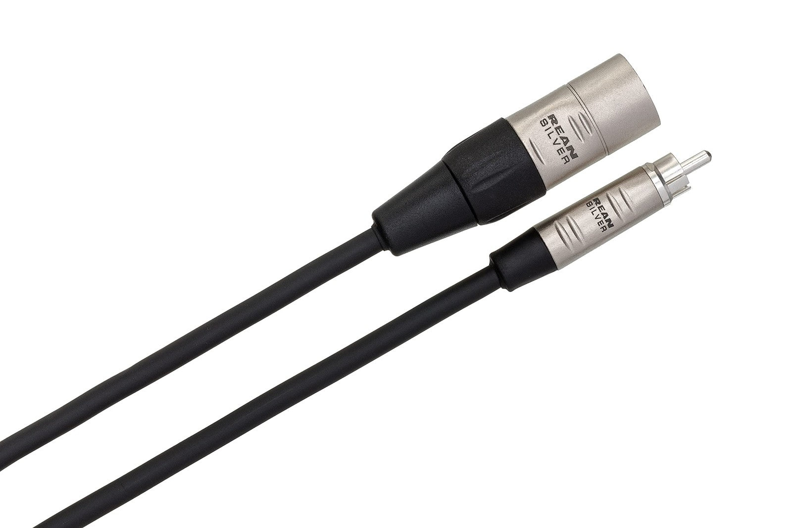 Hosa HRX-020 Pro unbalanced RCA to XLR3M audio interconnect cable, 20 feet, with REAN connectors and durable black outer jacket.