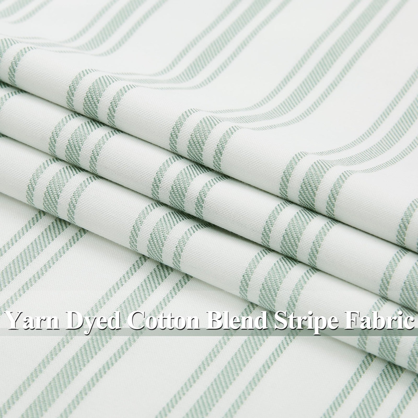 Zjdecor short cotton blend green and white striped blackout curtains with rod pockets, 63 inches, by ZJDECOR.