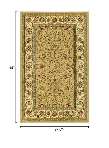 Safavieh Lyndhurst Collection beige and ivory traditional accent rug, 23x4 inches, with intricate pattern and soft texture.