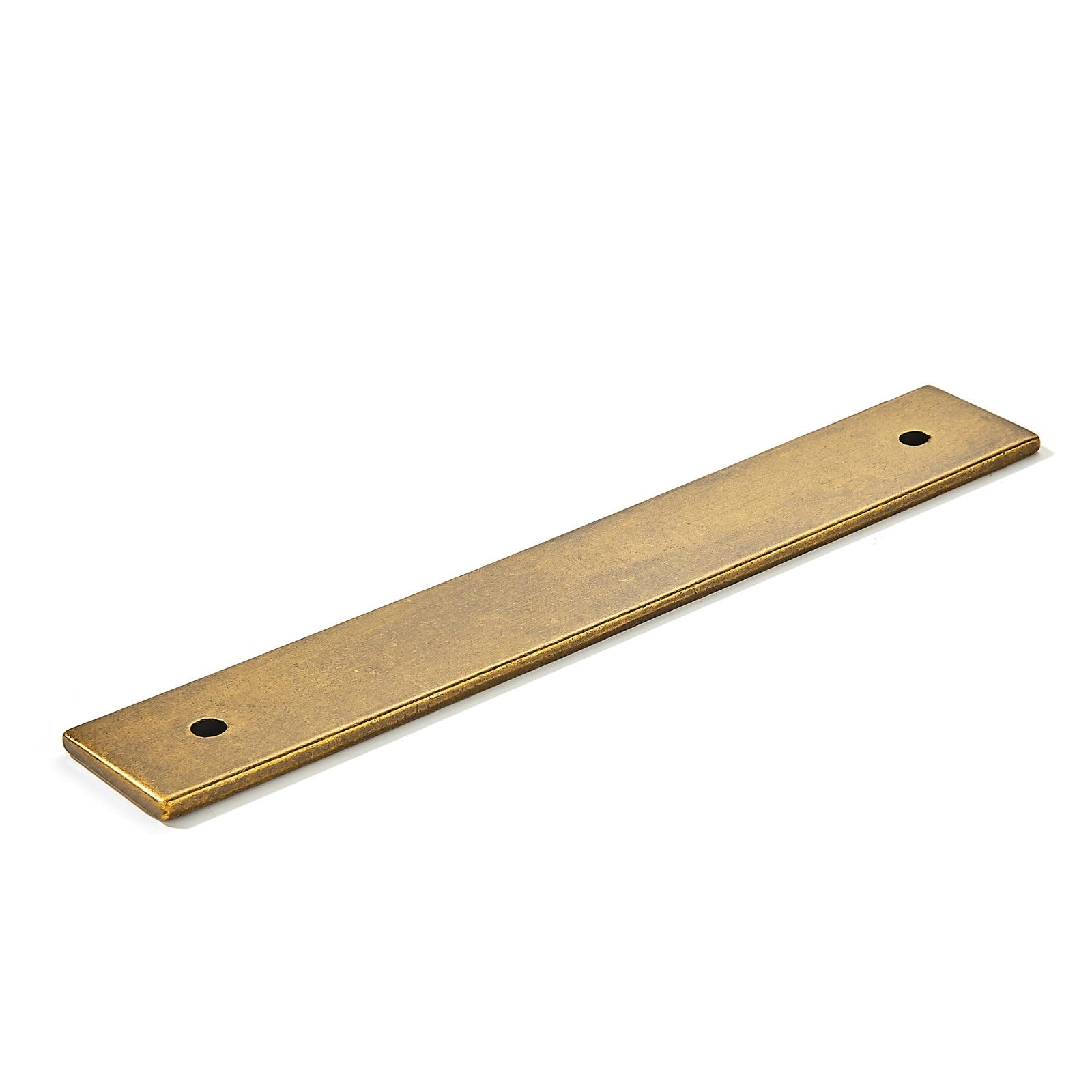 Set of five antique brass 13-inch square backplates with 12-inch center-to-center measurement, designed for door hardware by KHTUmeware.