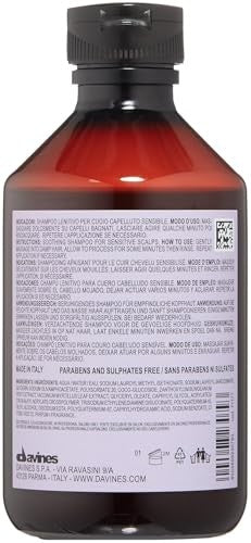 Davines Naturaltech CALMING Shampoo for gentle cleansing and relief of itchy, sensitive scalp, with soothing natural ingredients.
