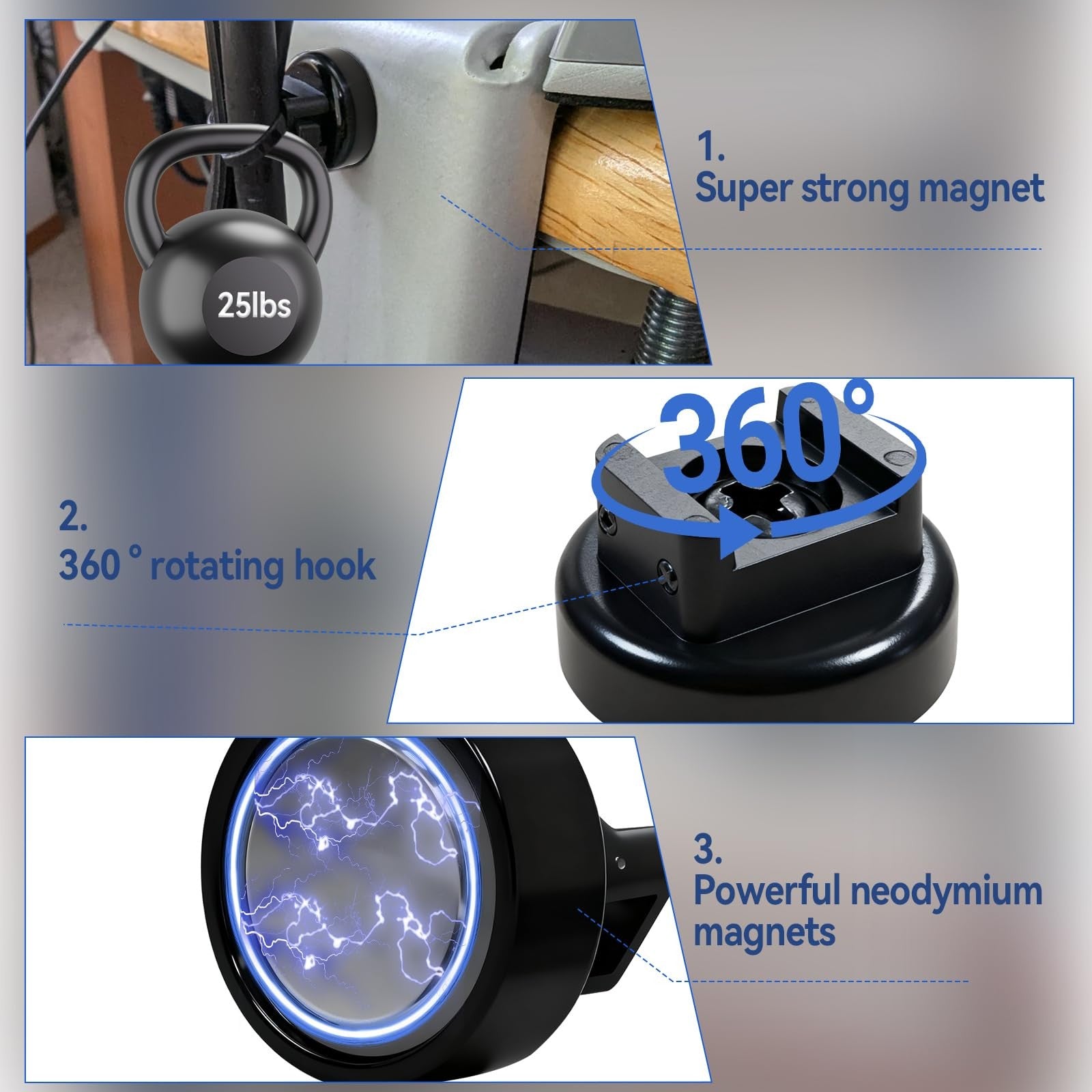 Heavy-duty magnetic cable zip tie base from dcvbny, supports vertical tension for organizing wires and cables securely.