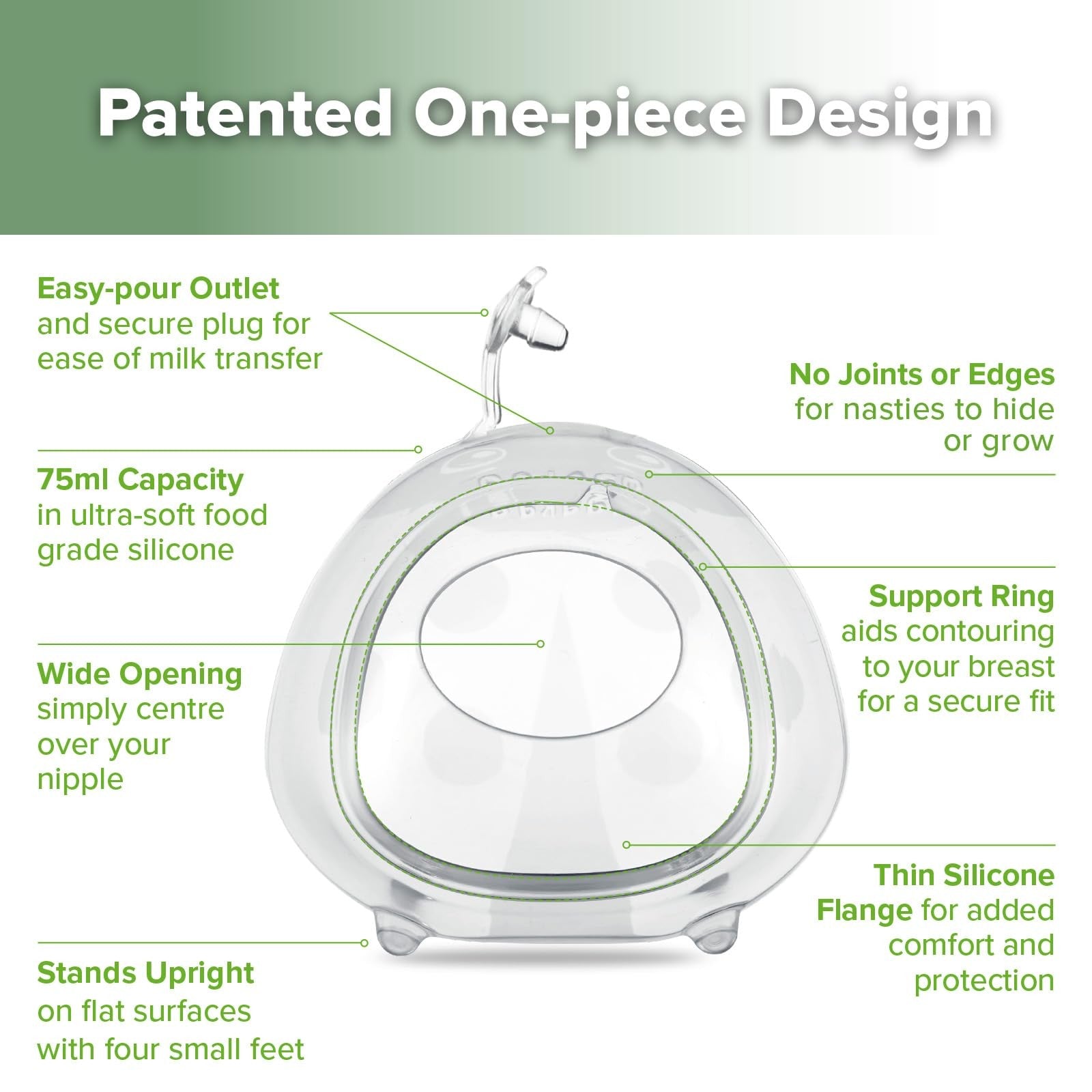 Haakaa Ladybug Breast Milk Collector with soft, wearable nursing cups showing the silicone shell and leak-proof design.