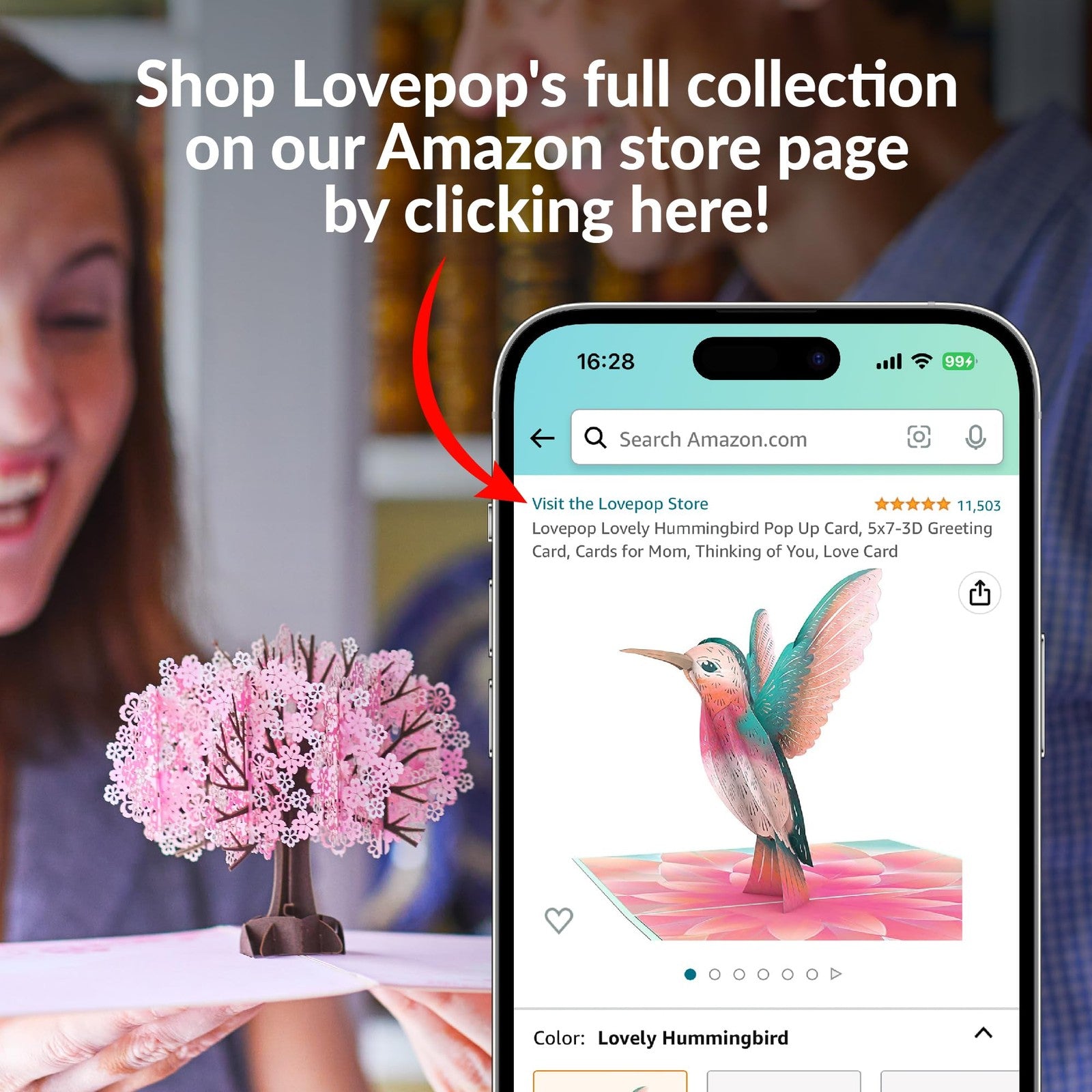 Lovepop birthday suncatcher bouquet featuring sunlit hydrangeas and birthday-themed floral design in vibrant colors.