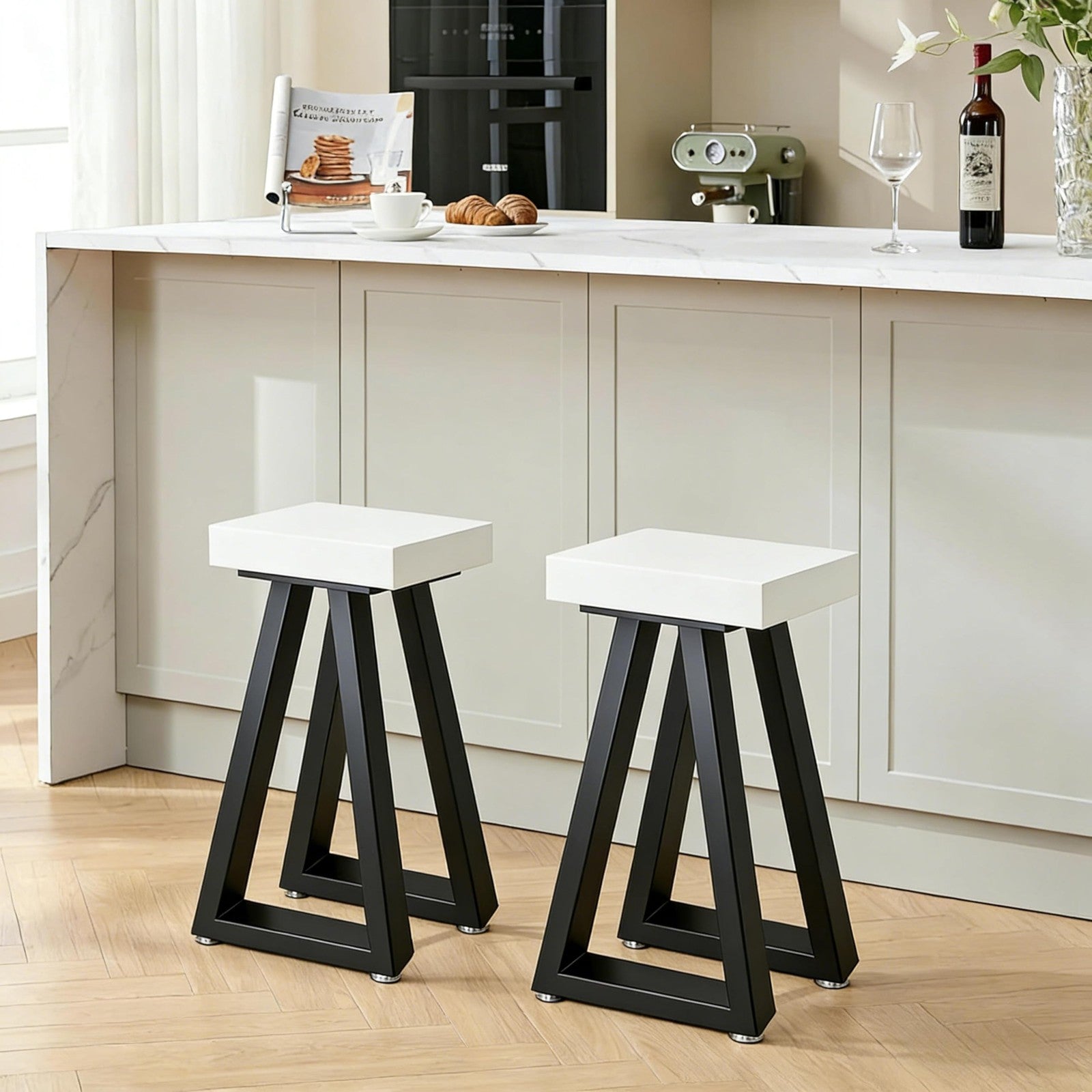 Black 24-inch metal table legs by Y-CFHFC featuring an industrial design, perfect for DIY desks and furniture projects.