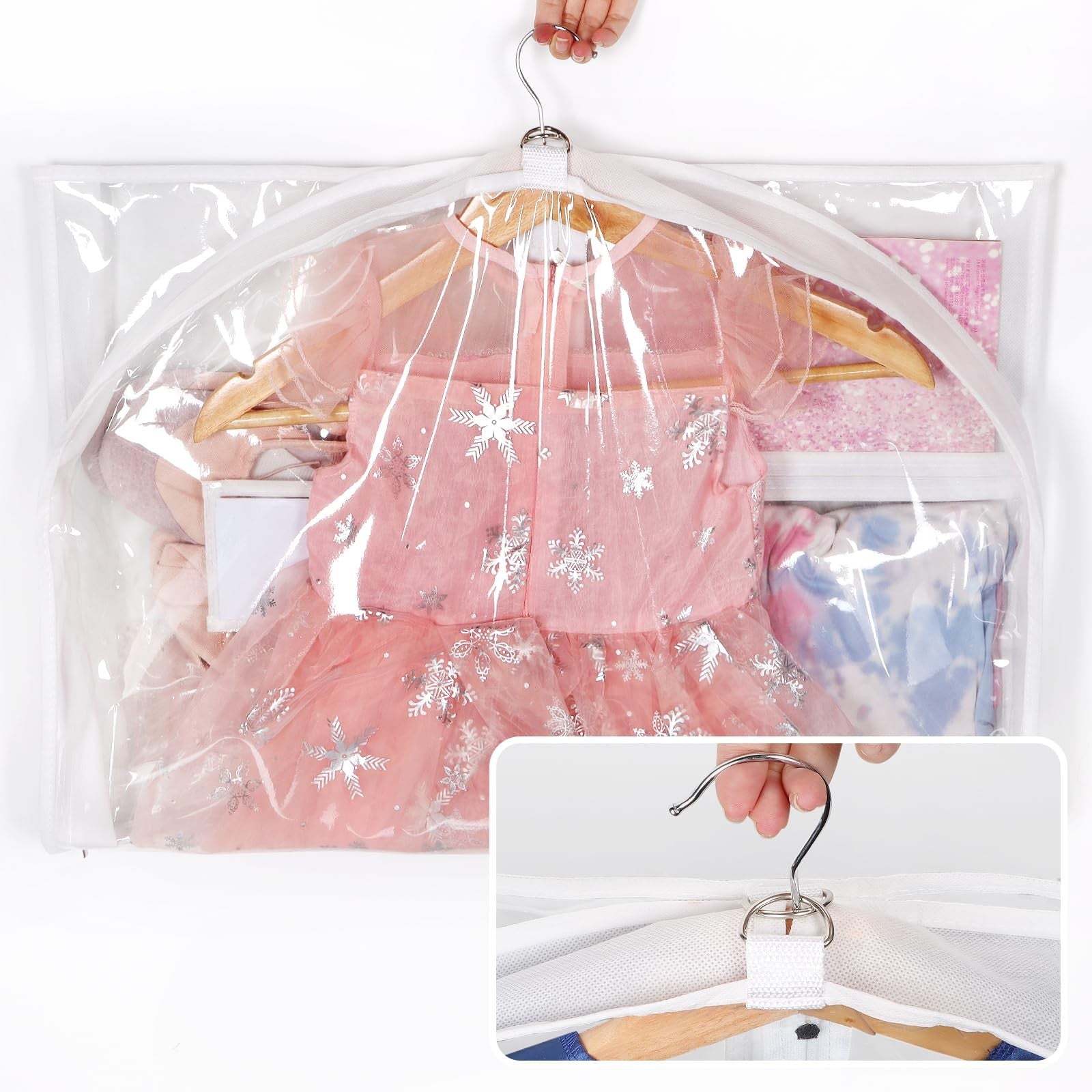 Univivi clear PVC dance costume garment bag, 35-inch size, with zipper closure, designed for dance competitions and costumes storage