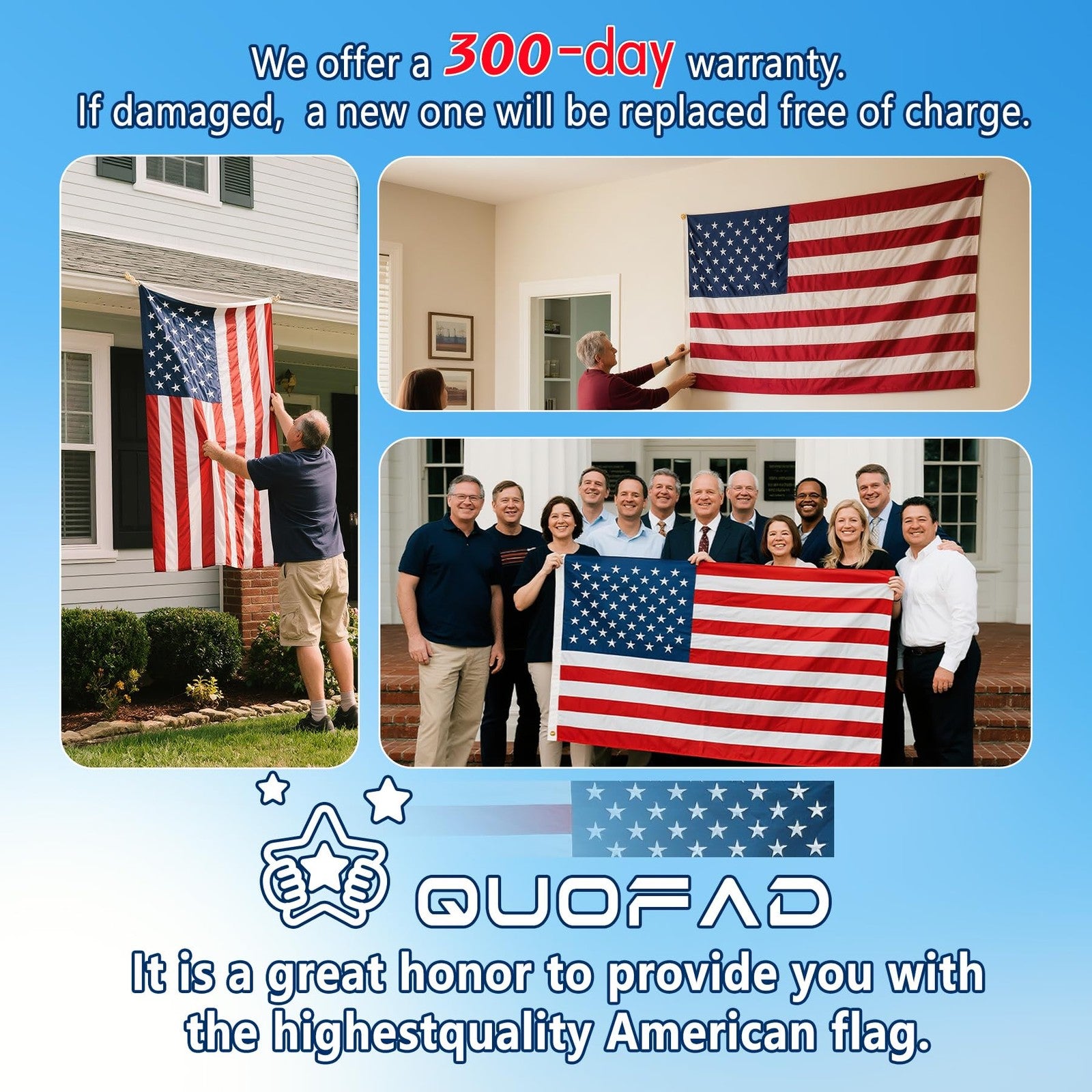 American flag 4x6 heavy-duty outdoor nylon flag with embroidered stars and weather-resistant material, sturdy and durable.
