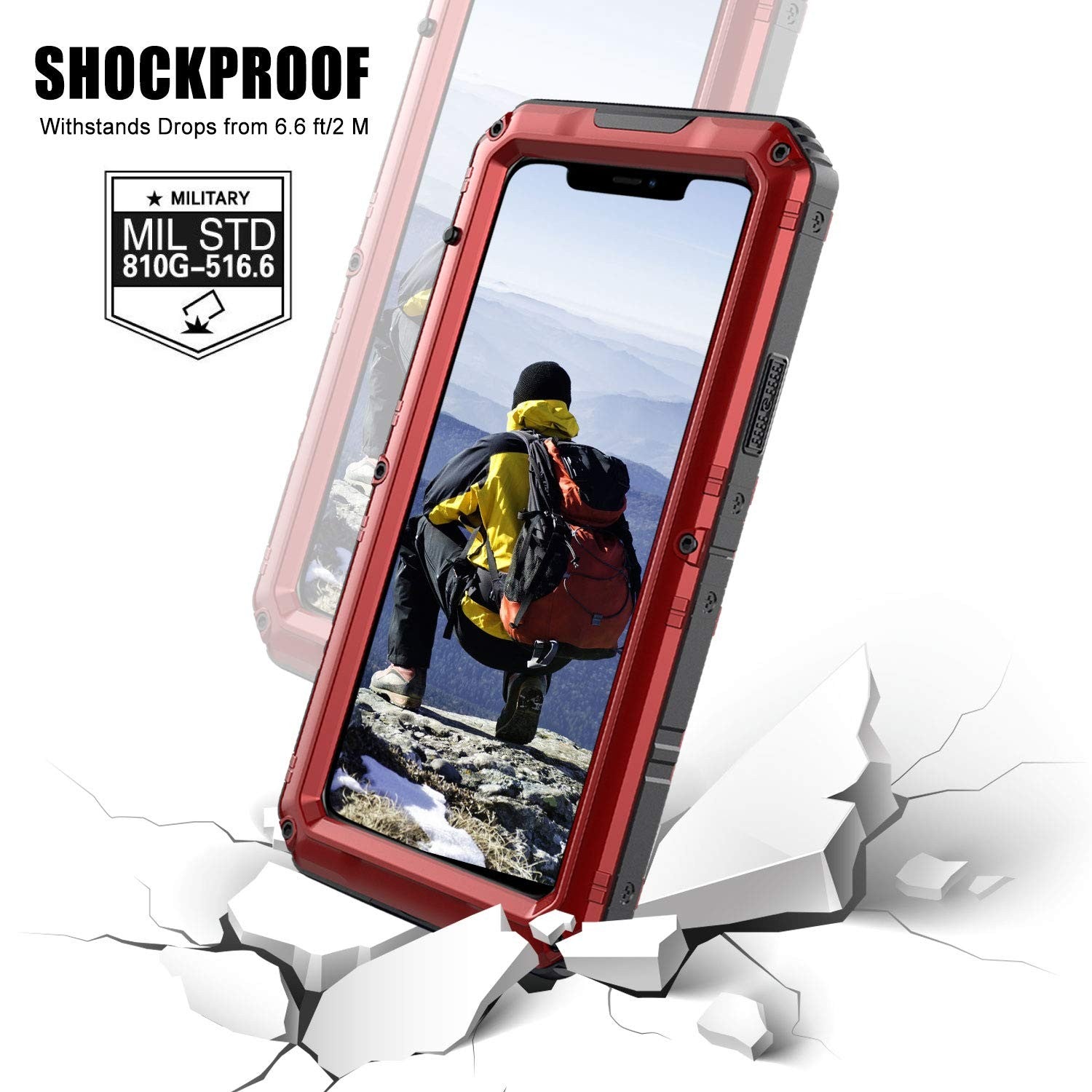 Heavy-duty waterproof case for iPhone 11 Pro, military-grade shockproof protective cover by Unbranded