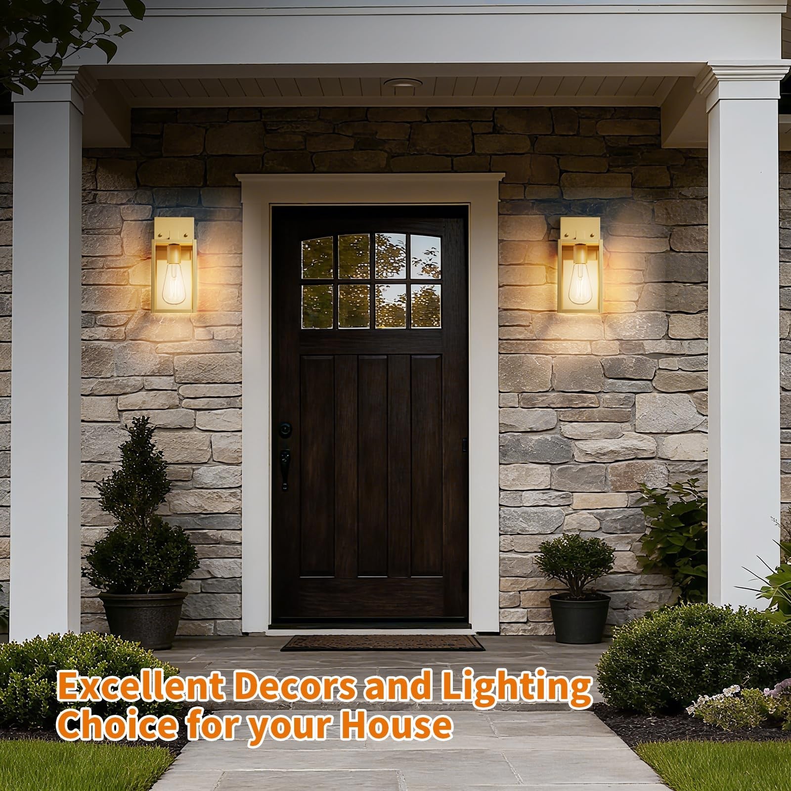 Modern outdoor wall-mounted light fixture by FNYUSLET, waterproof porch light with a sleek design for exterior illumination.