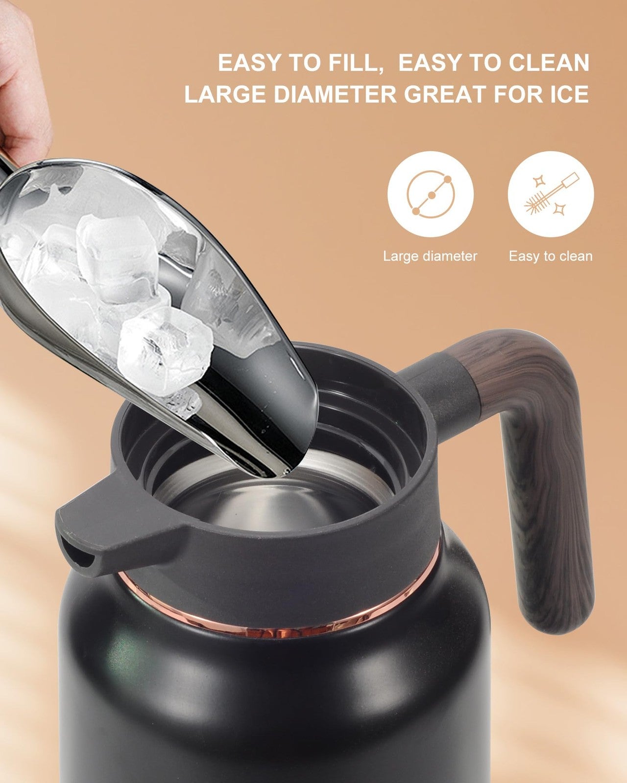 Two 70 oz stainless steel thermal coffee carafes by Tgvasz, designed to keep coffee hot for 36 hours.