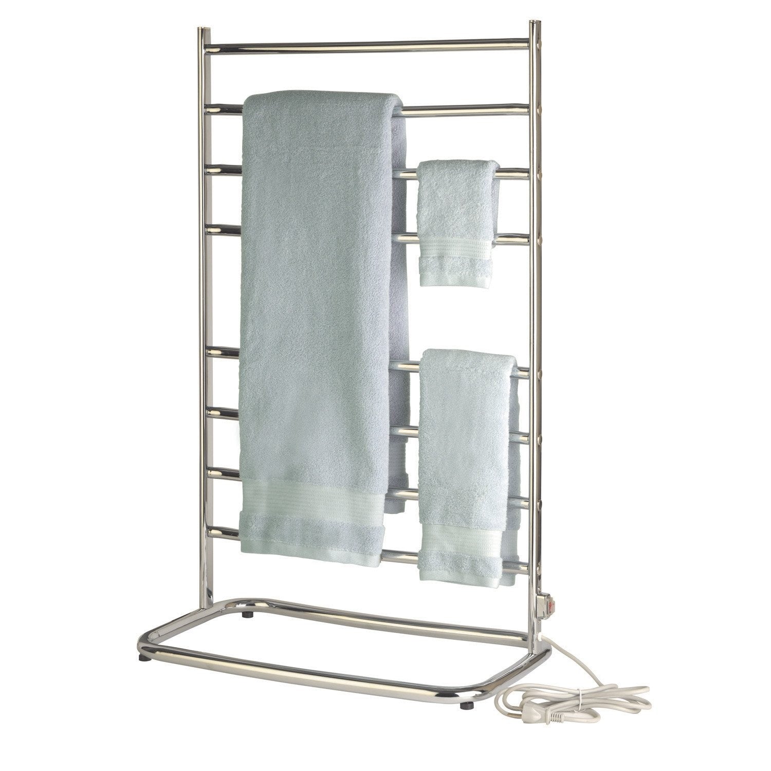 Warmrails Hyde Park towel warmer rack, free-standing towel drying stand with multiple bars for warming and drying towels.