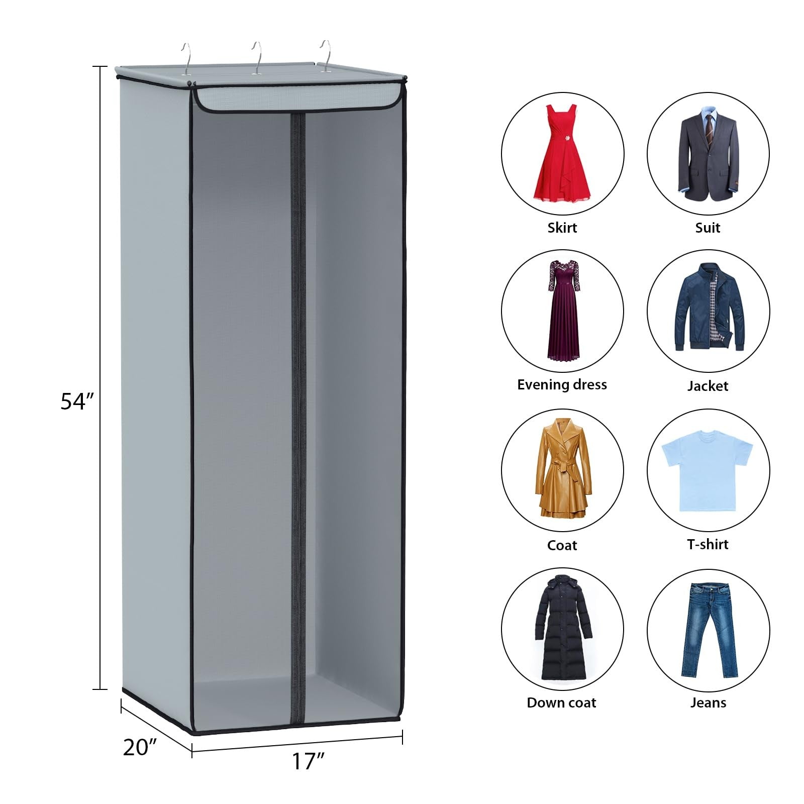 Univivi 54-inch large garment storage bags with clear windows, 2-pack suit closet organizers for clothes and seasonal storage