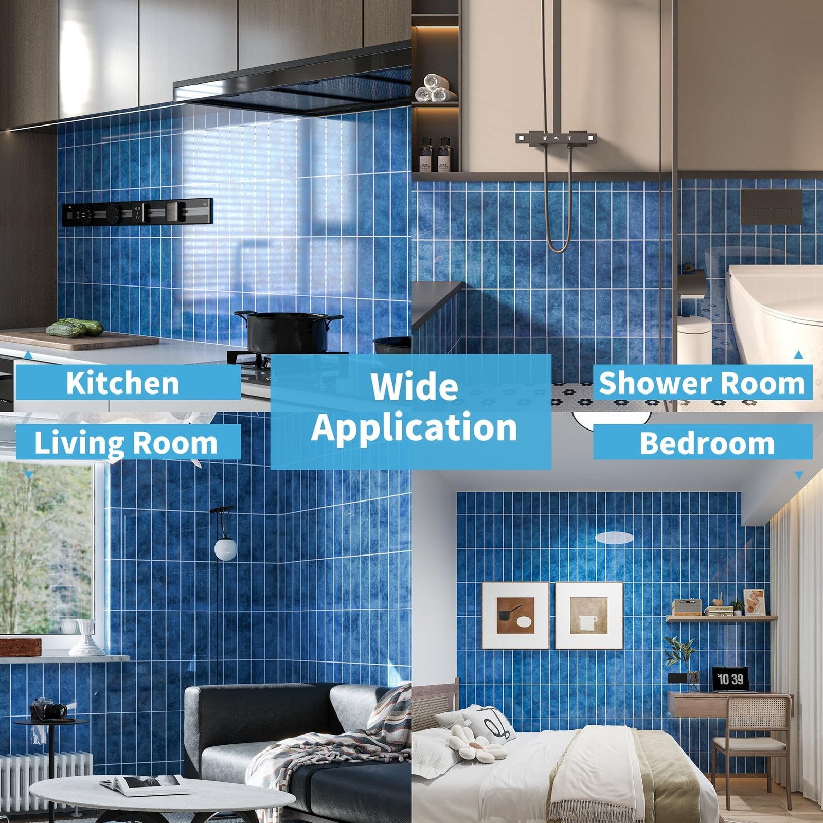 Art3d faux marble peel and stick backsplash tiles in a 10-sheet pack, suitable for kitchen walls and bathroom decor.