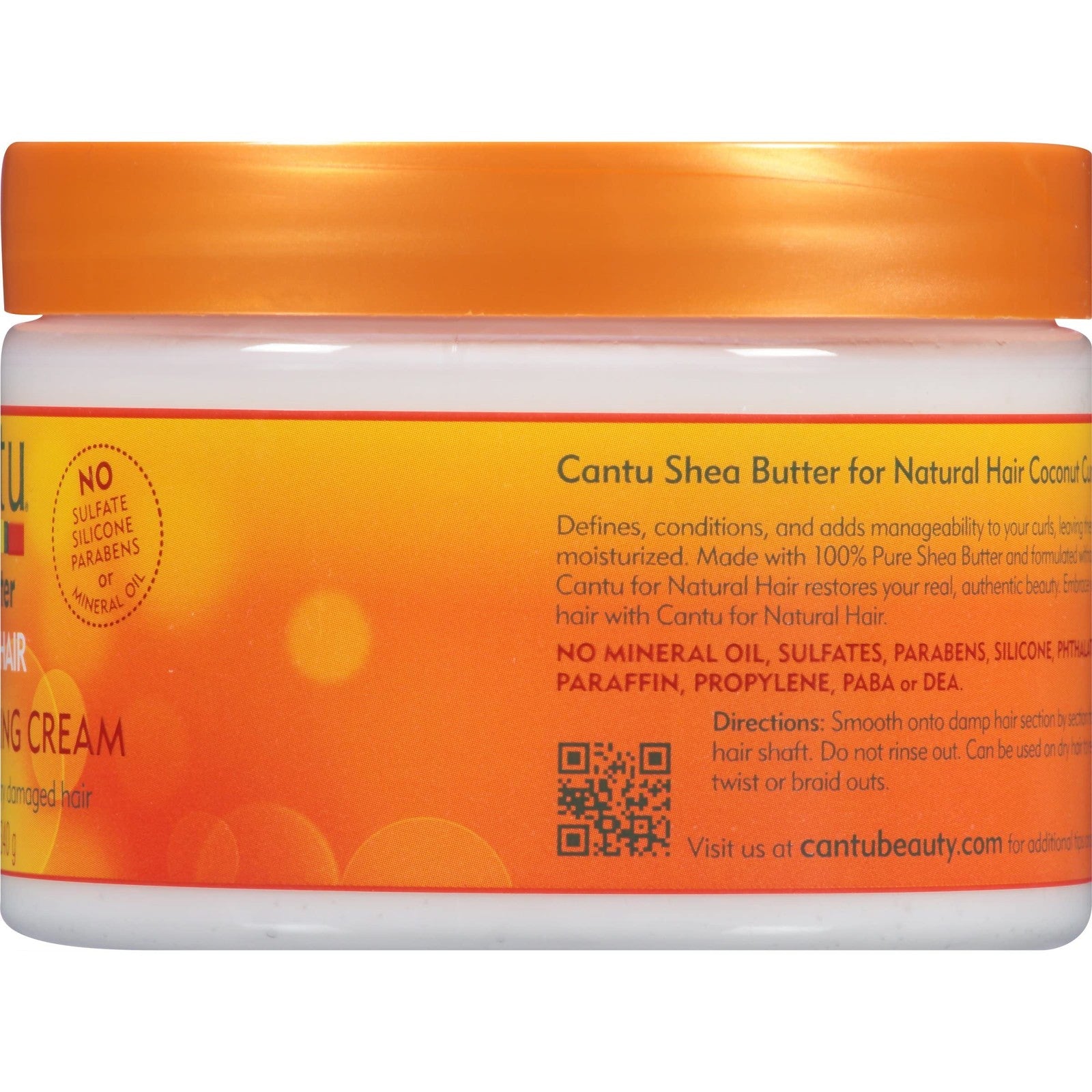 Six 12oz jars of Cantu Coconut Curl Cream for hair styling, featuring rich coconut formula for defined curls and soft texture.