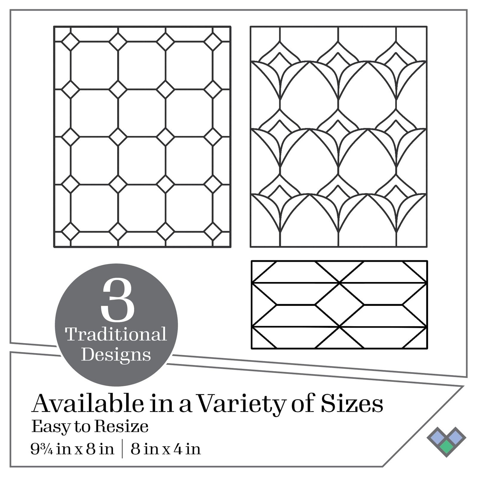 Gallery Glass stained glass pattern pack for DIY privacy window art, featuring colorful designs for creative window decorating.