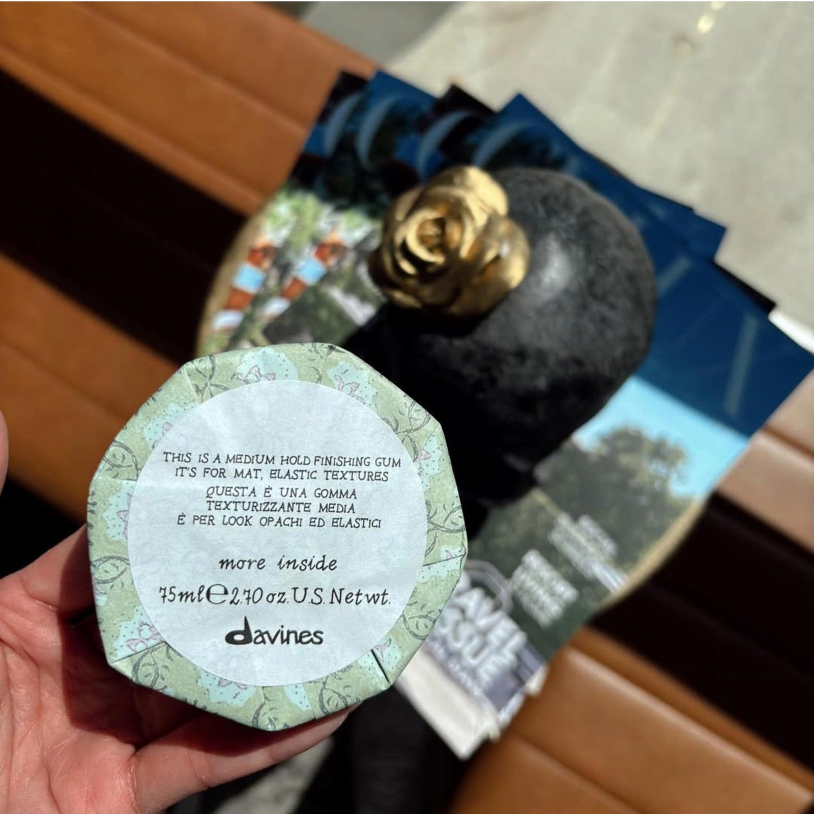 Davines This Is A Medium Hold Finishing Gum in a jar, showing the residue-free, lightweight, and workable hair styling product.