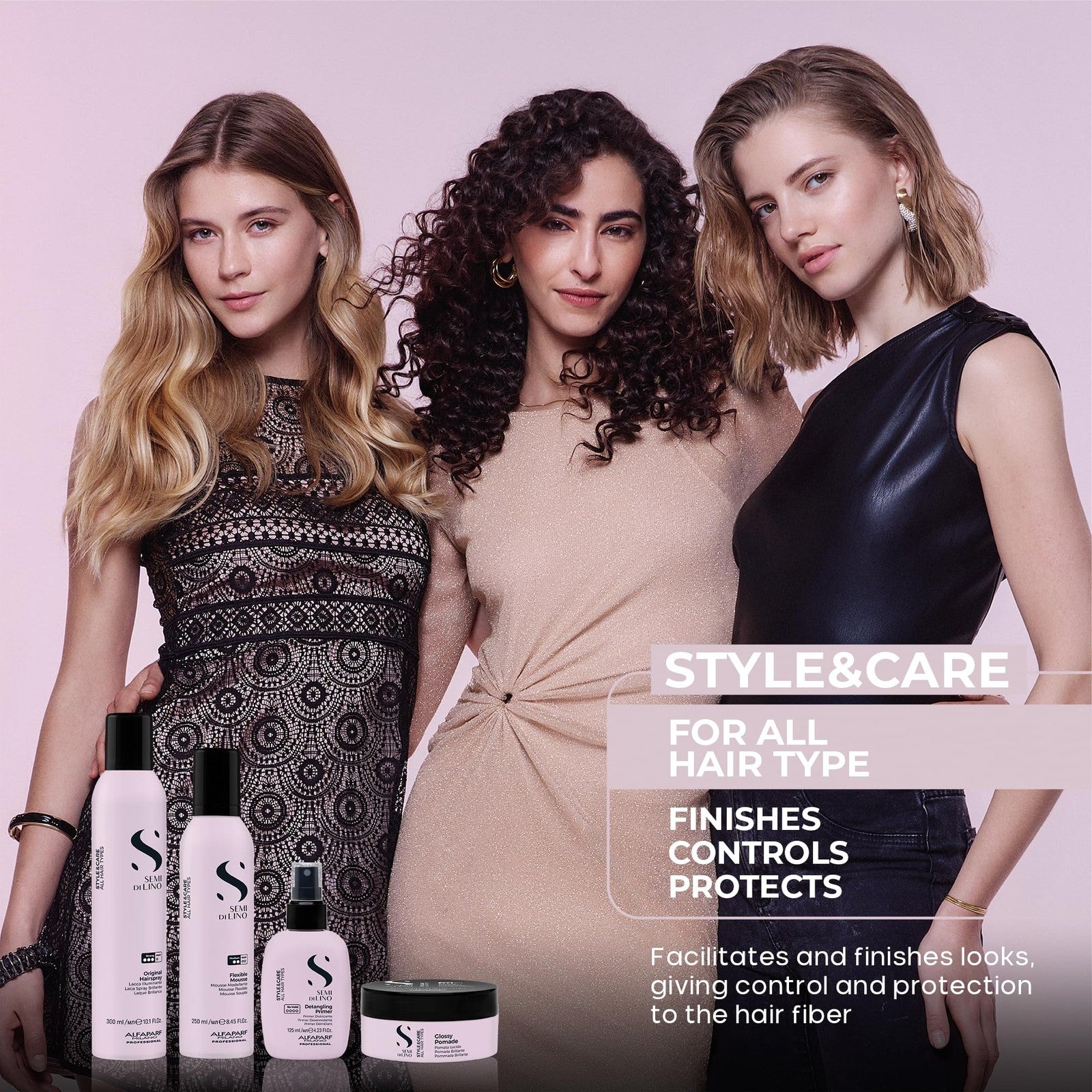ALFAPARF MILANO Semi di Lino Style & Care Blow Dry Cream with light hold for styling and smooth hair.