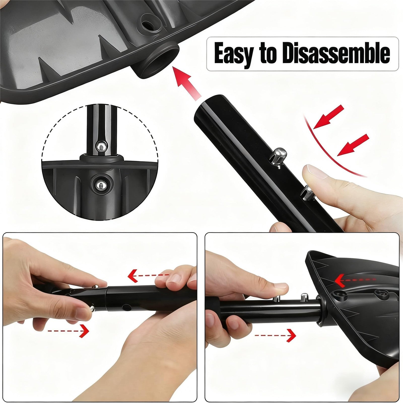 UMUACCAN large capacity lightweight aluminum snow shovel, ideal for efficient snow removal in winter conditions