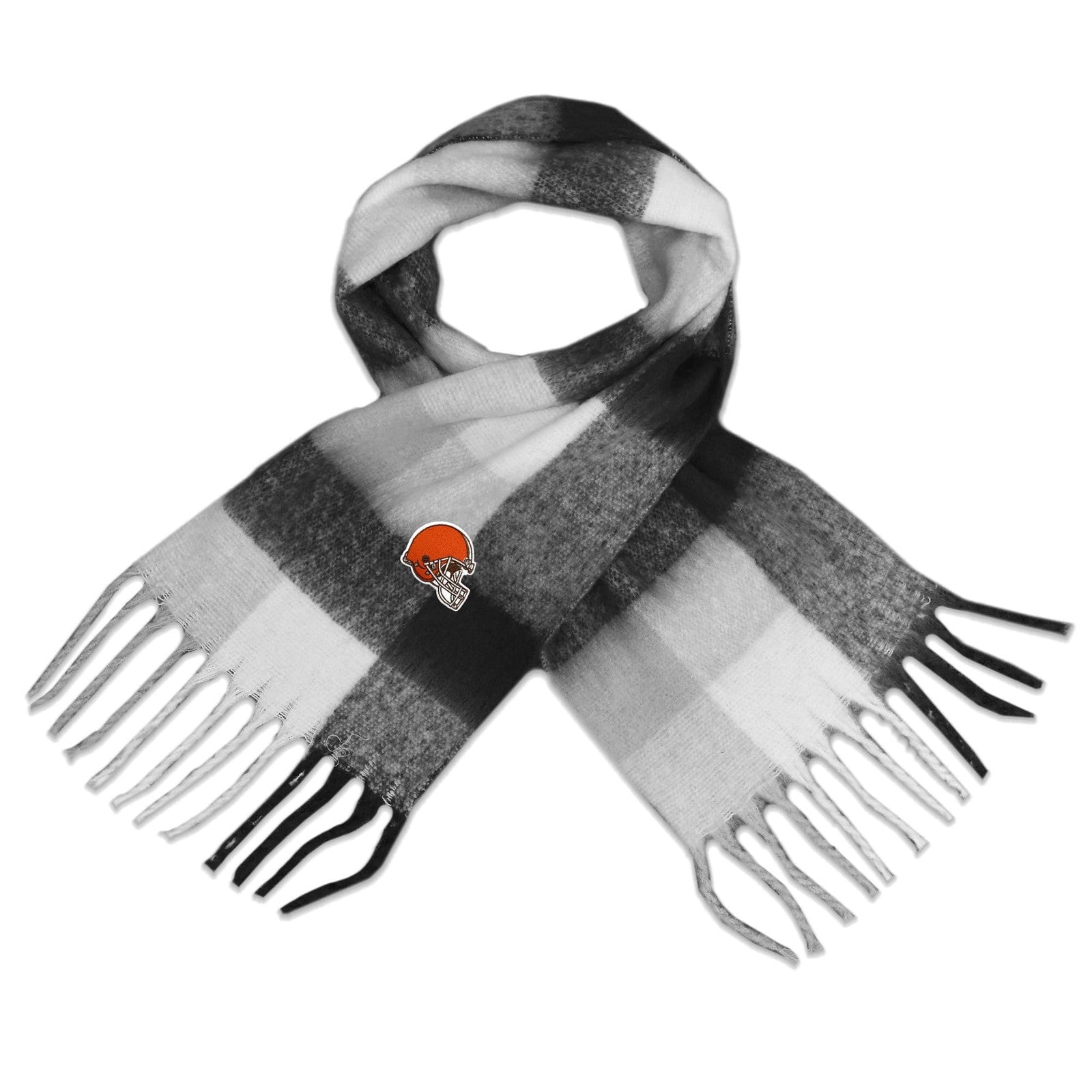Littlearth NFL Cleveland Browns soft scarf with team logo and colors, cozy knit fabric, ideal for showing team support.
