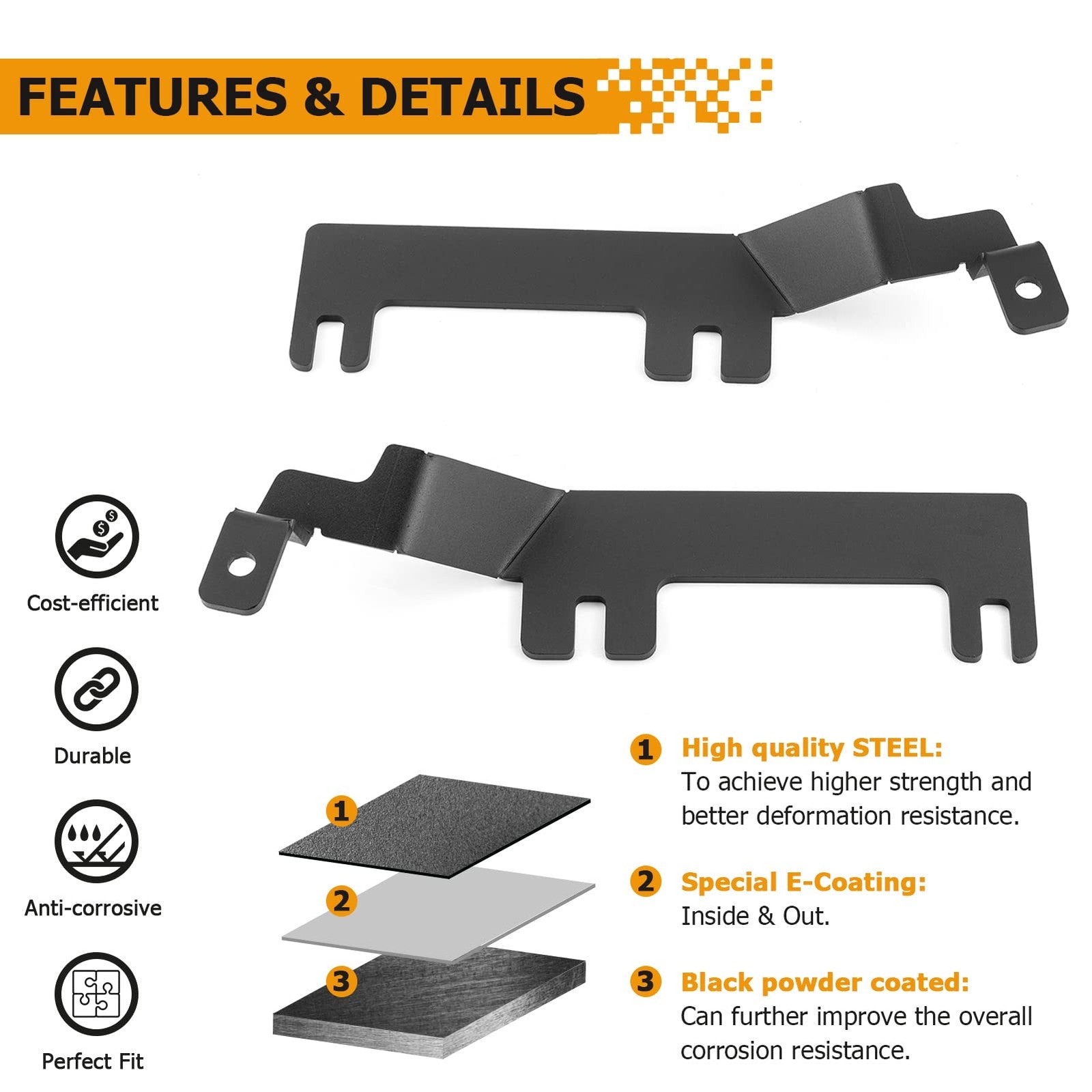 WeiSen hood hinge ditch light mounting brackets with offroad LED pod work lights for Chevy trucks