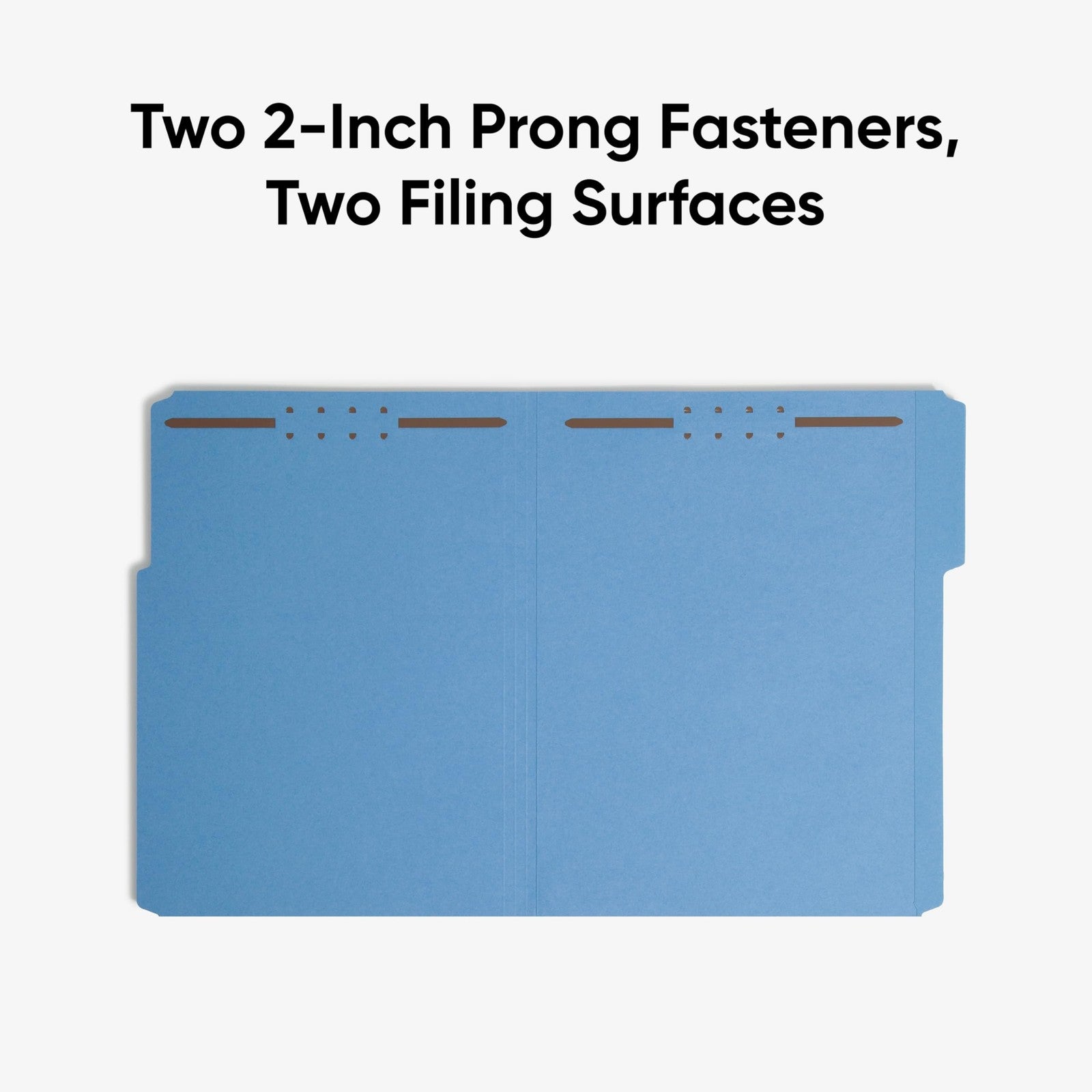 Blue Smead reinforced fastener file folders with 1/3-cut tabs and two fasteners, letter size for organized document storage