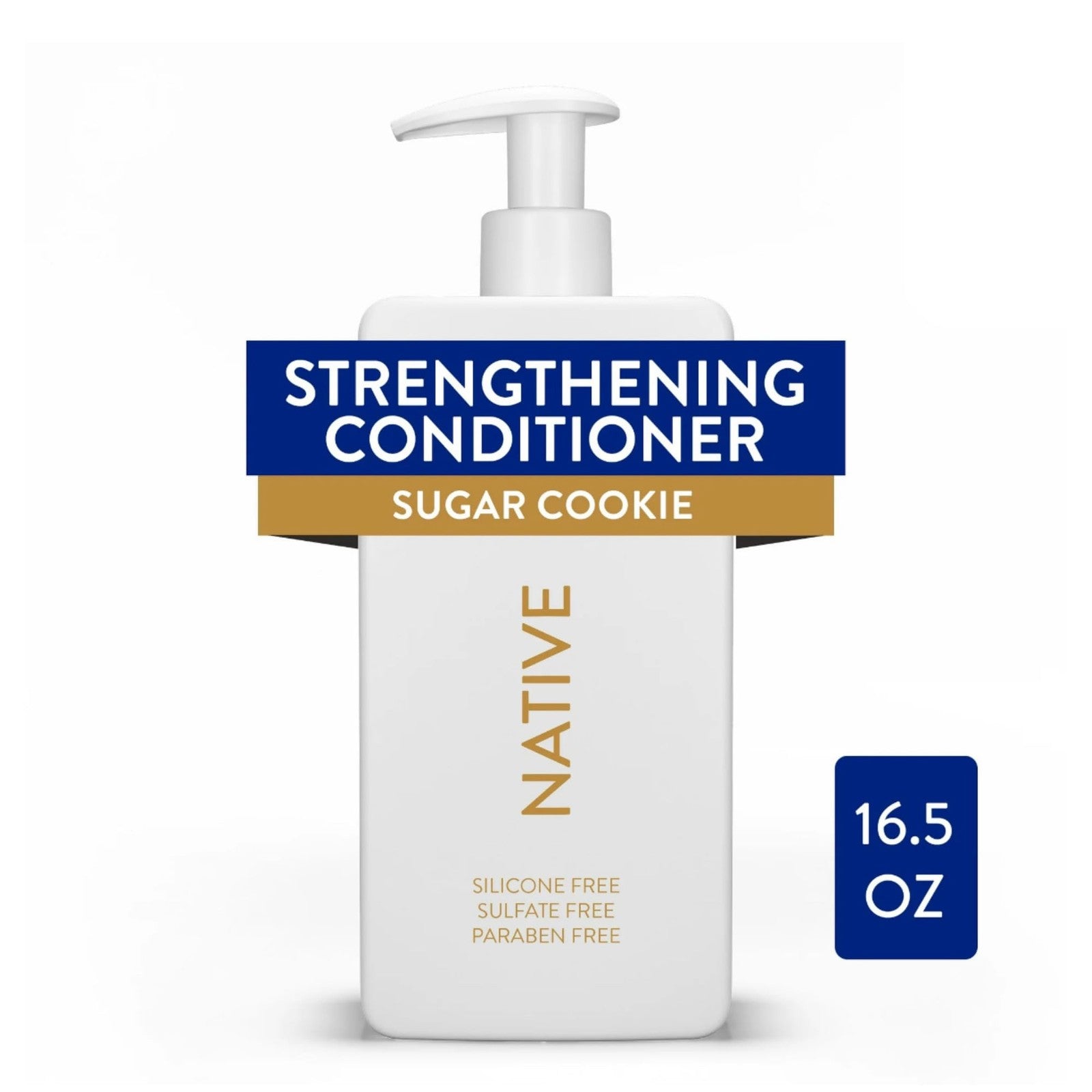 Native Shampoo and Conditioner set with Sugar Cookie scent, featuring sleek bottles and a cozy, festive design.